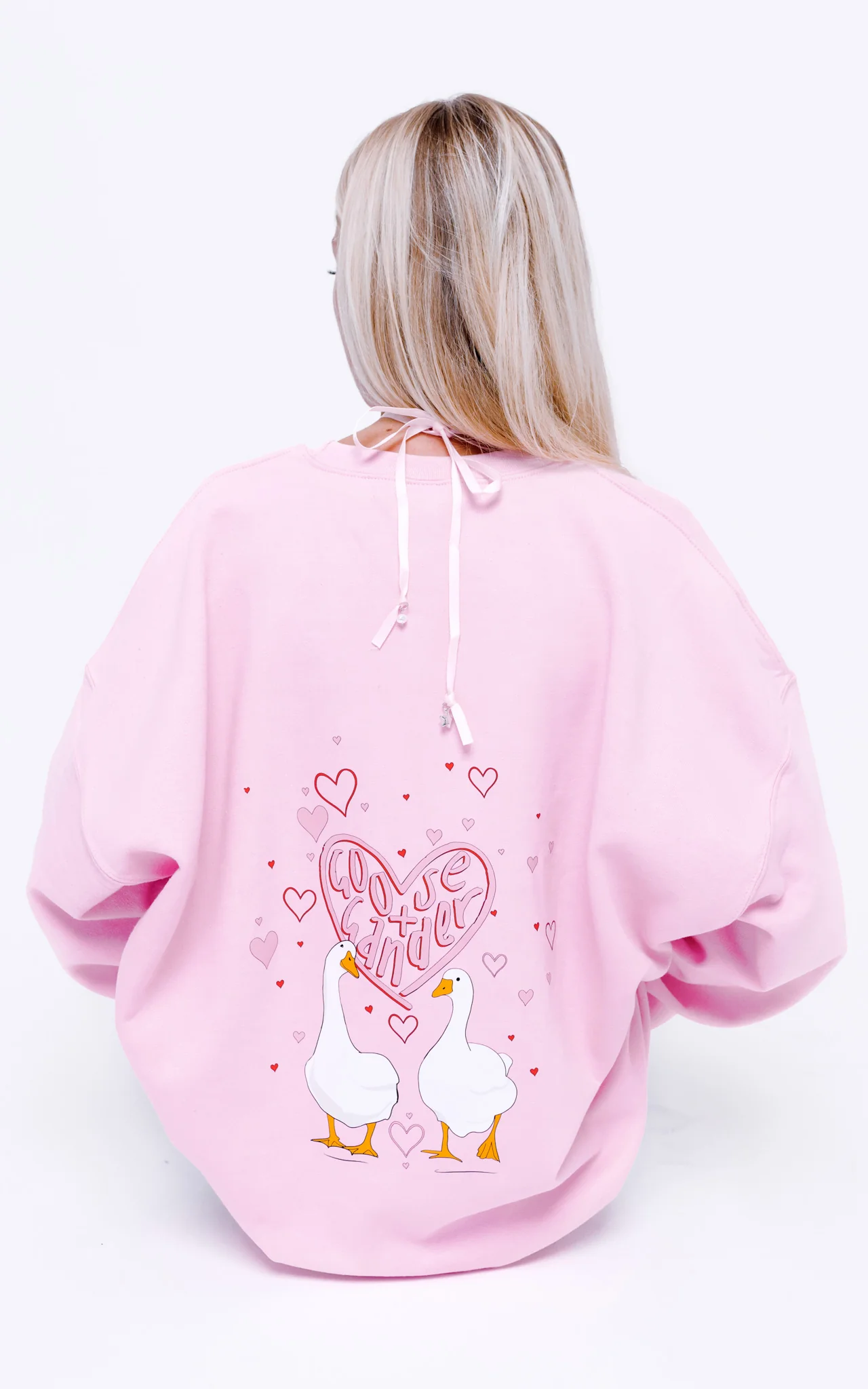Heart Club Goose Sweatshirt - Baby Pink - Image 8