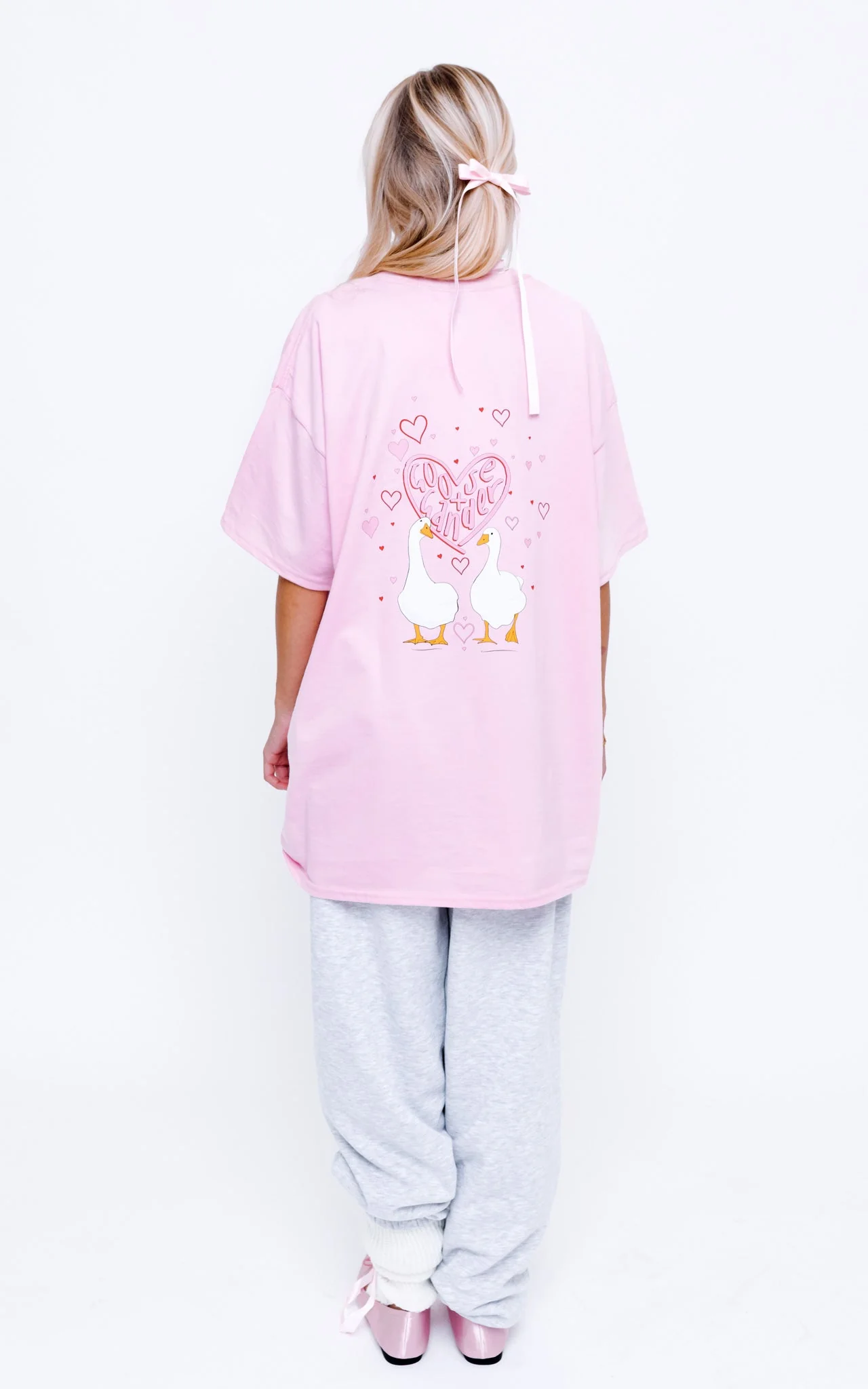 Heart Club Goose Tee - Baby Pink - Image 8