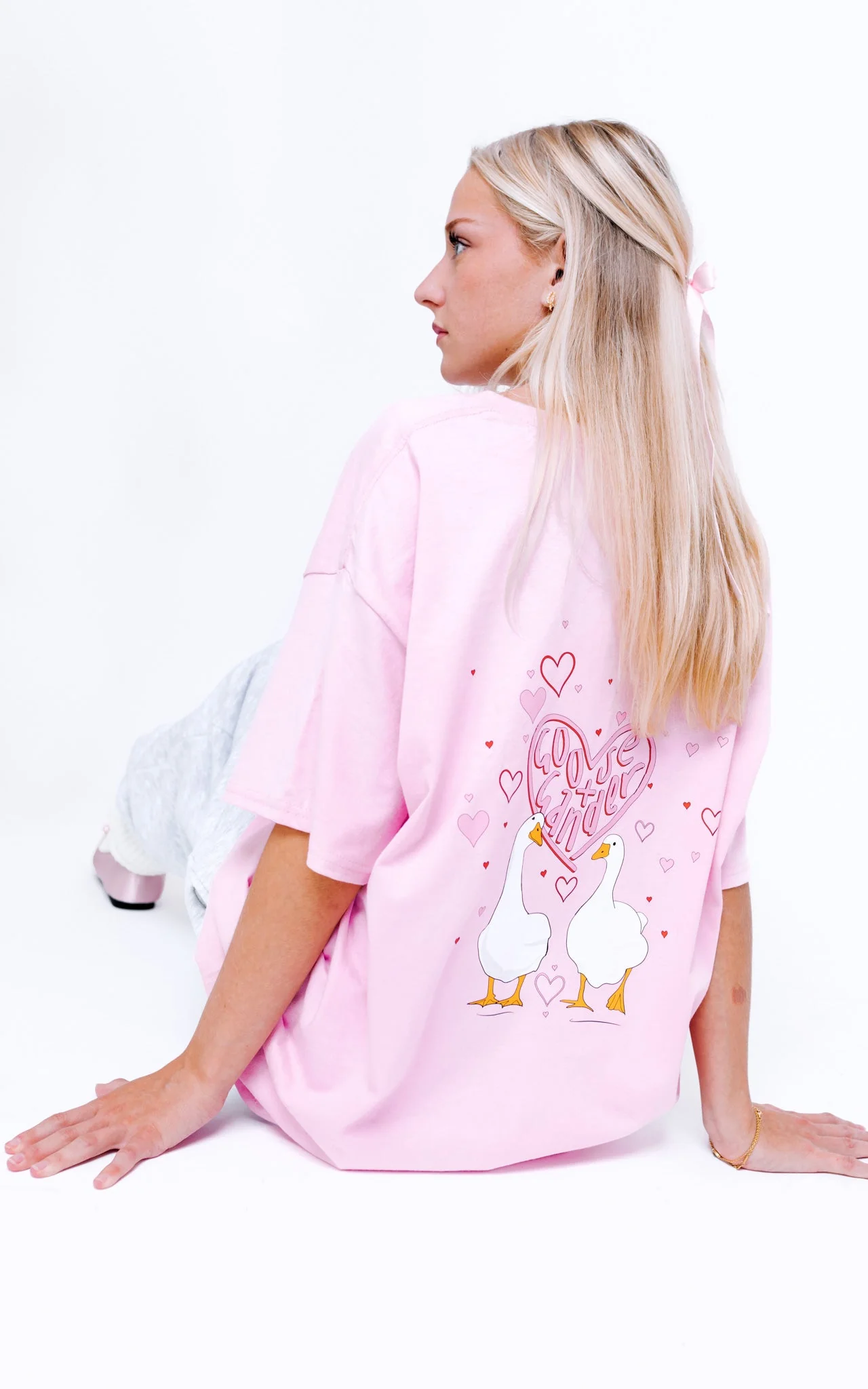 Heart Club Goose Tee - Baby Pink - Image 9