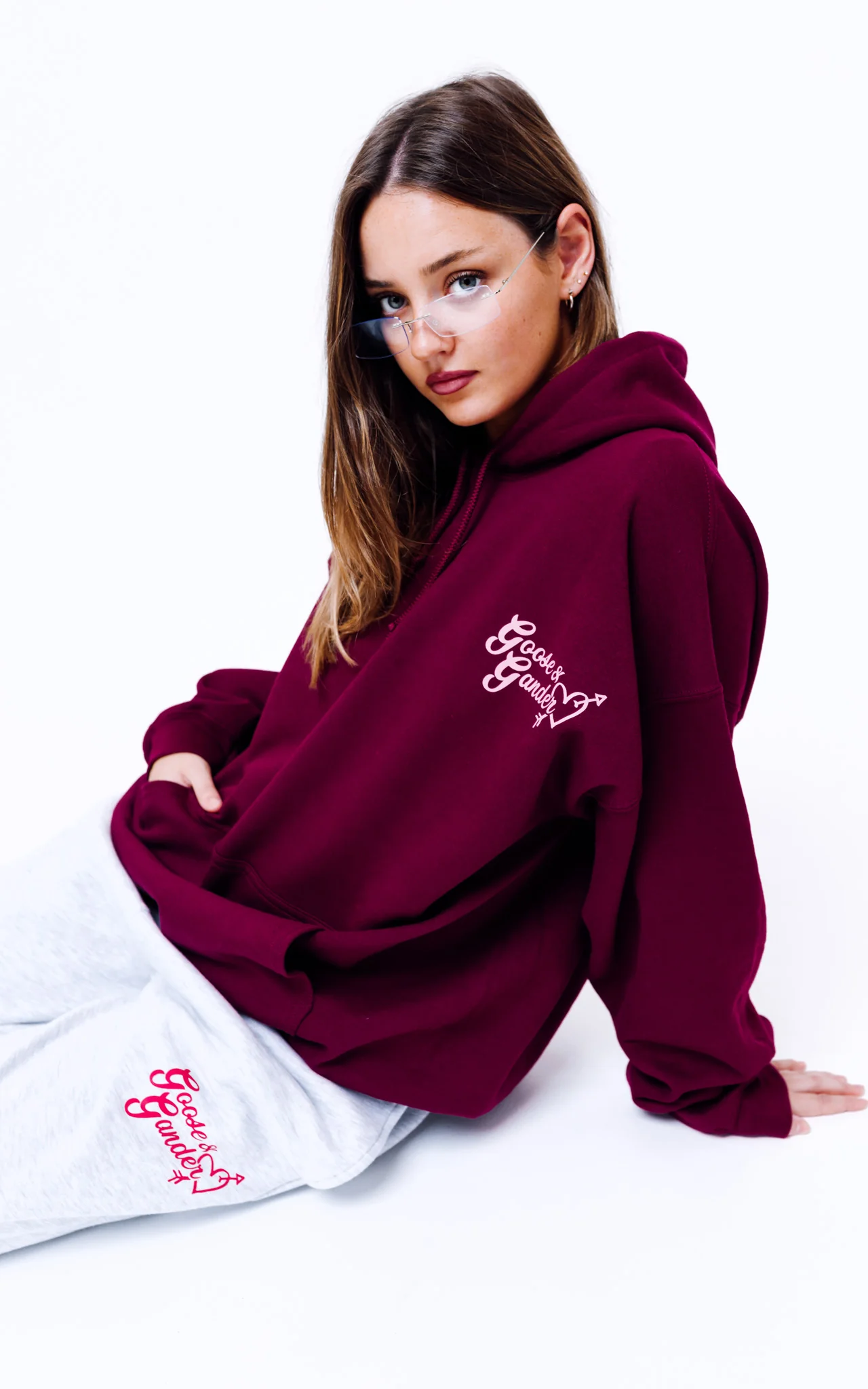 Heart Club Hood - Burgundy - Image 7