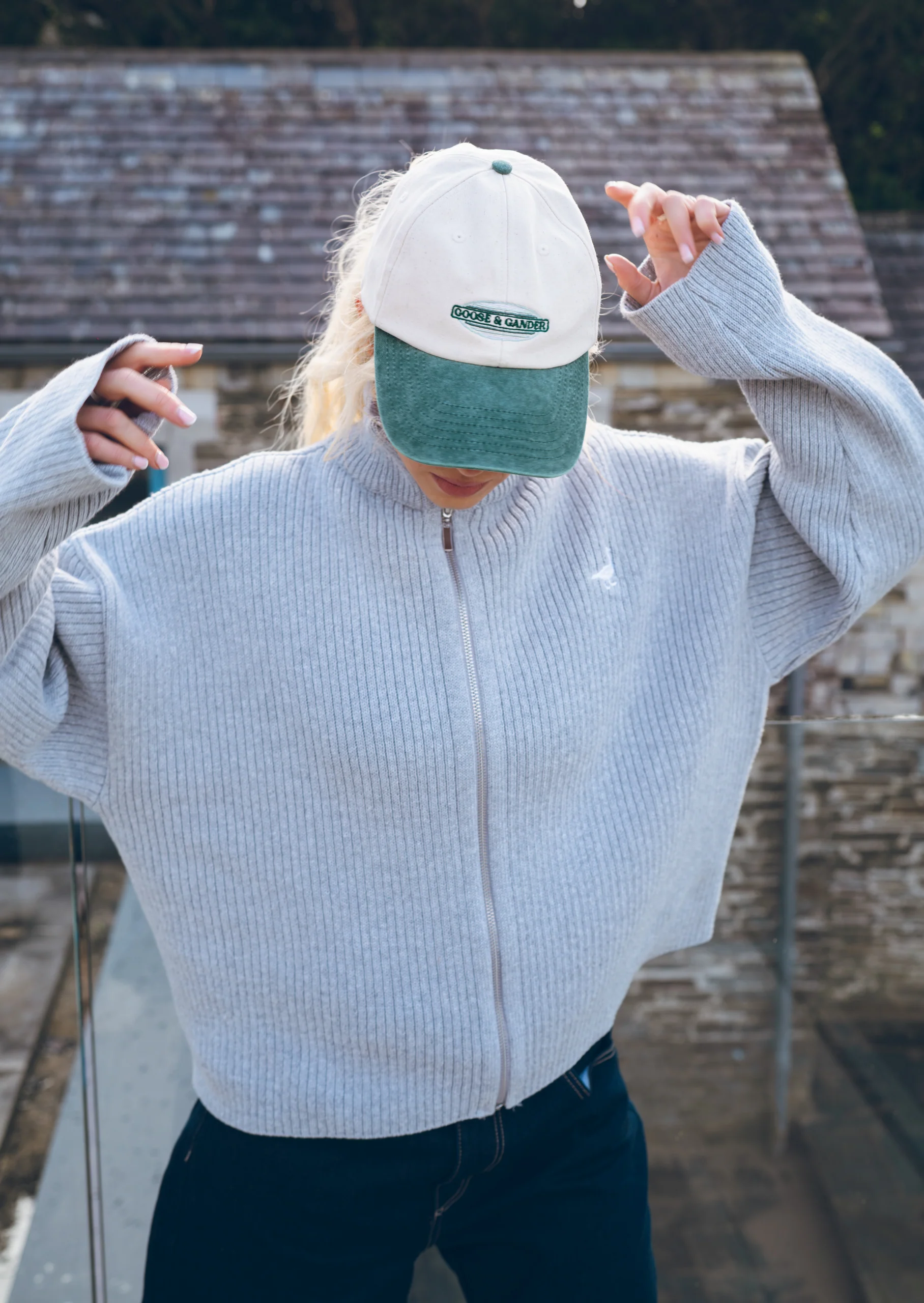 Knitted Full Zip Jacket - Grey - Image 11