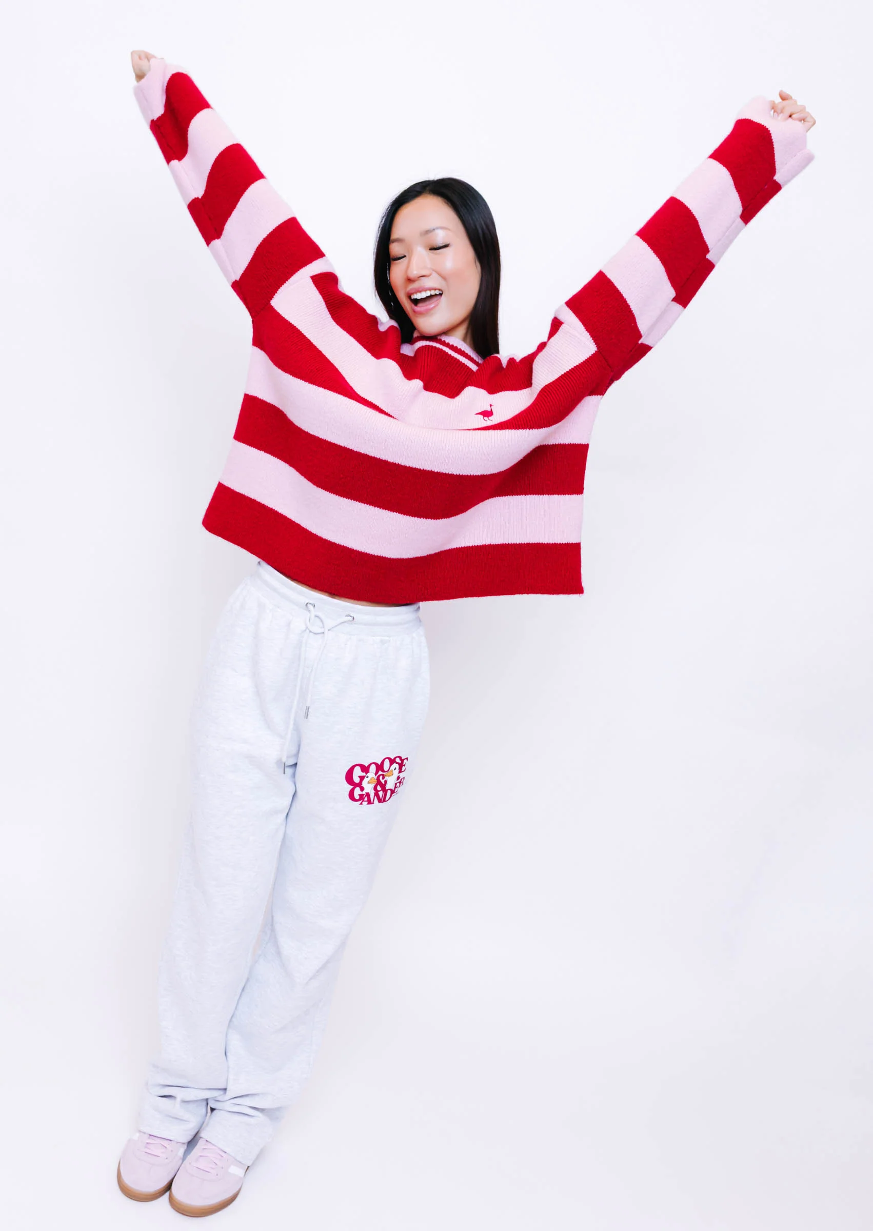 Knitted Striped Goose Sweatshirt - Image 10