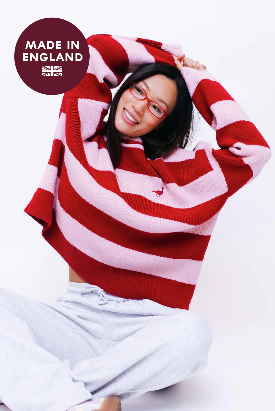 Knitted Striped Goose Sweatshirt - Image 2