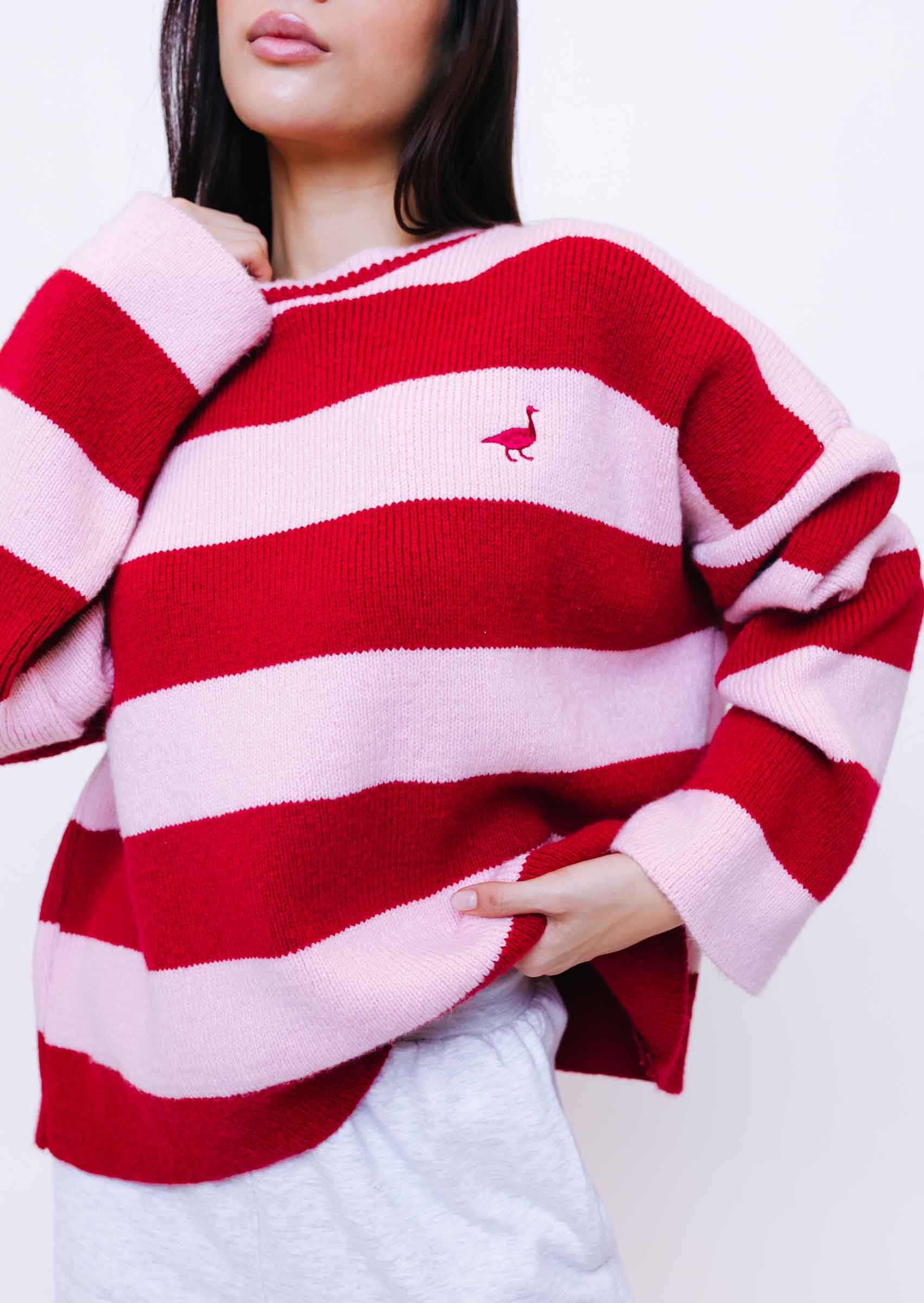 Knitted Striped Goose Sweatshirt - Image 5