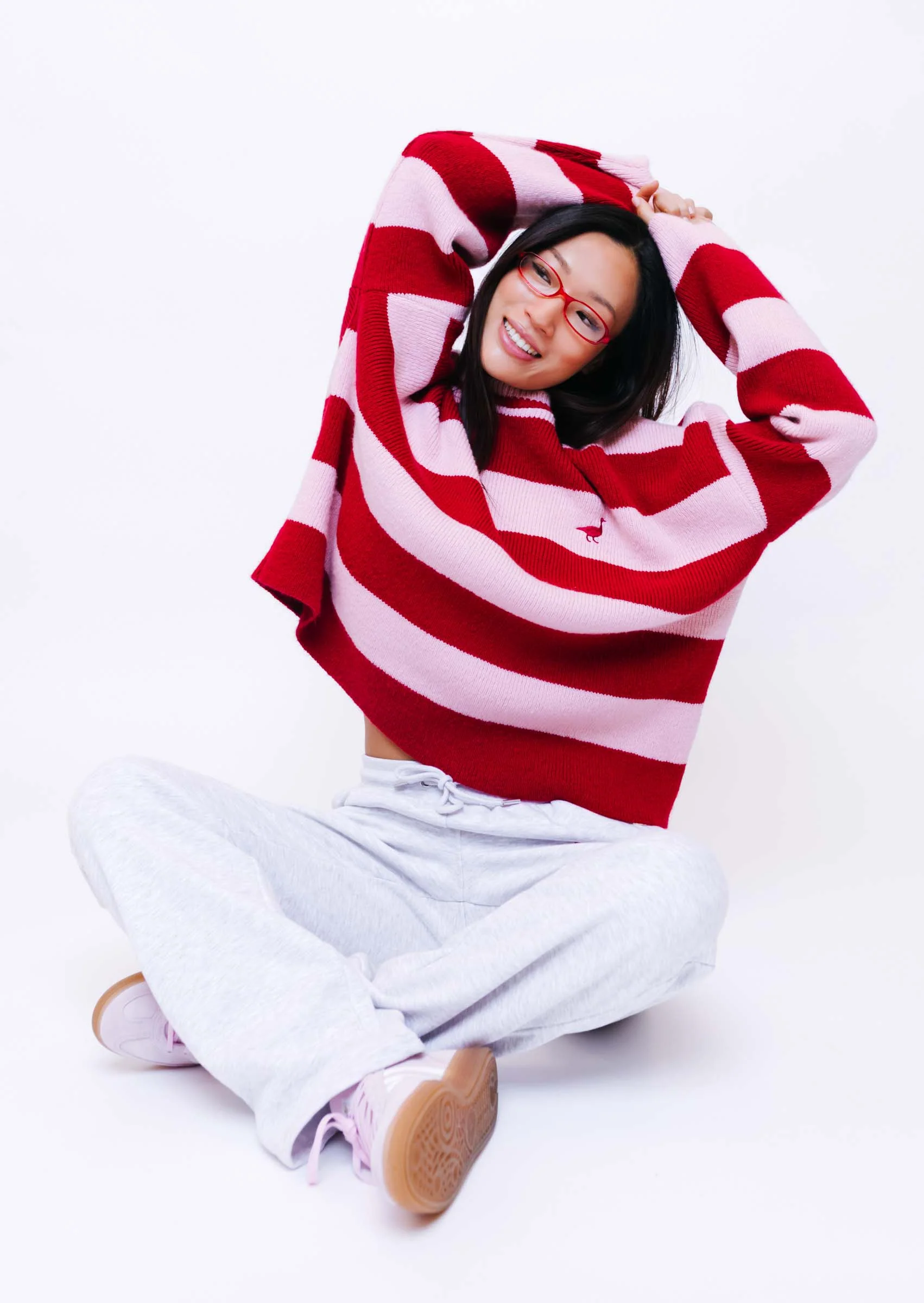 Knitted Striped Goose Sweatshirt - Image 6