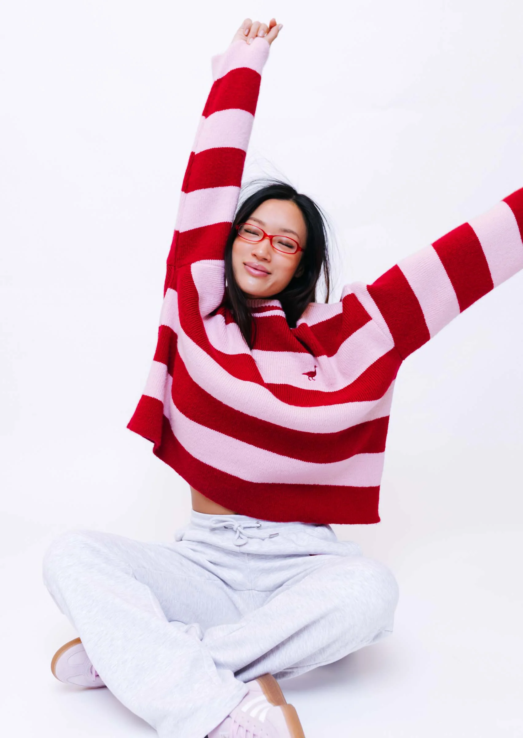 Knitted Striped Goose Sweatshirt - Image 8