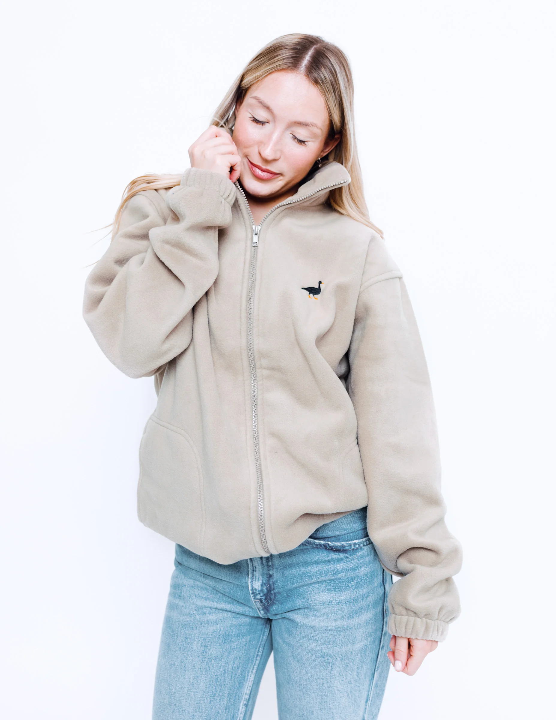 Goose Full Zip Fleece - Sand - Image 10