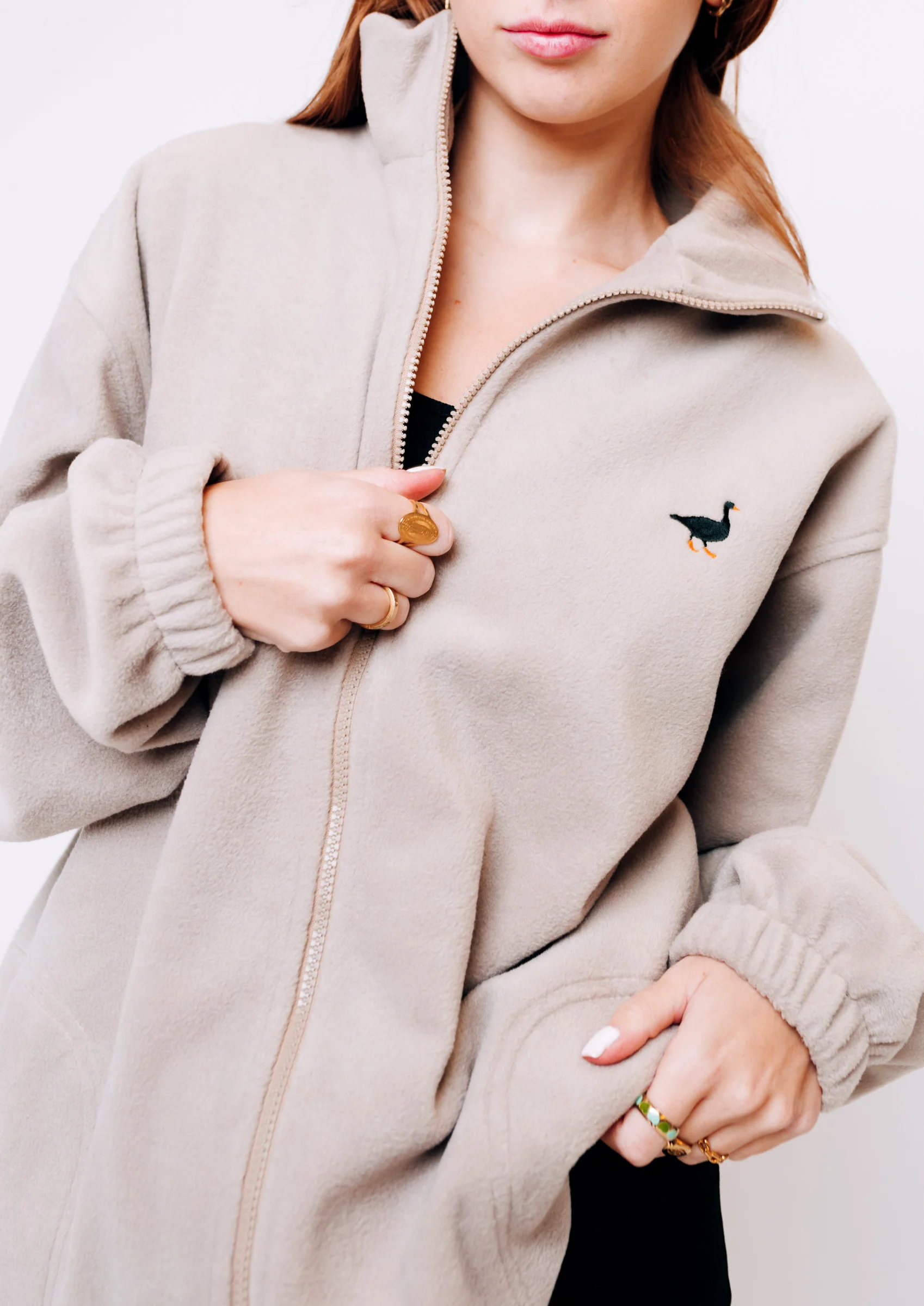 Goose Full Zip Fleece - Sand - Image 4
