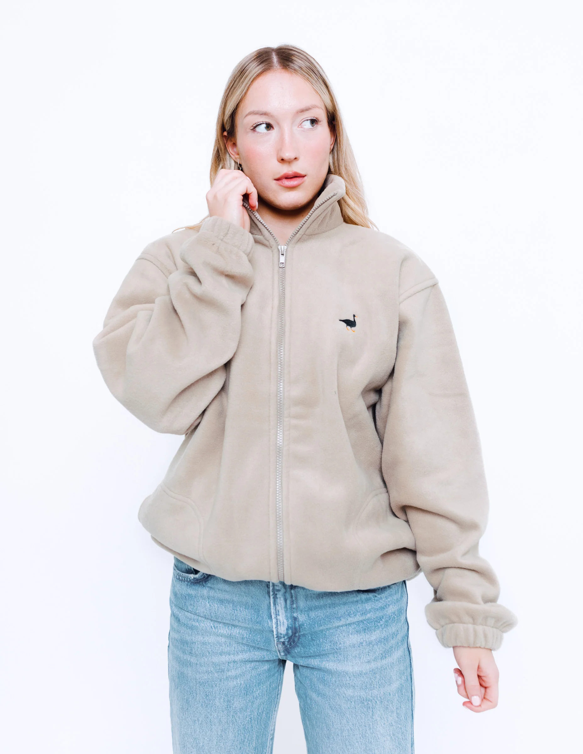 Goose Full Zip Fleece - Sand - Image 5