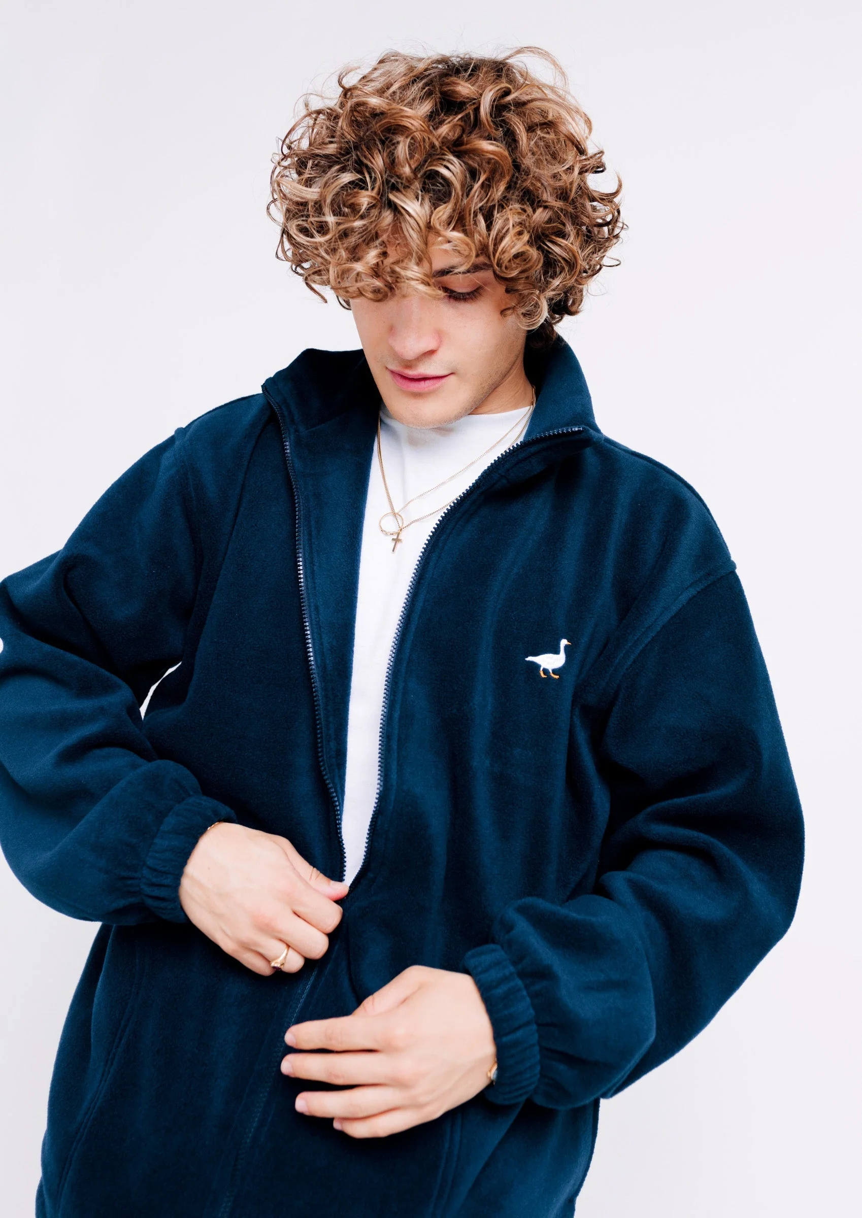 Goose Full Zip Fleece - Navy Blue - Image 3