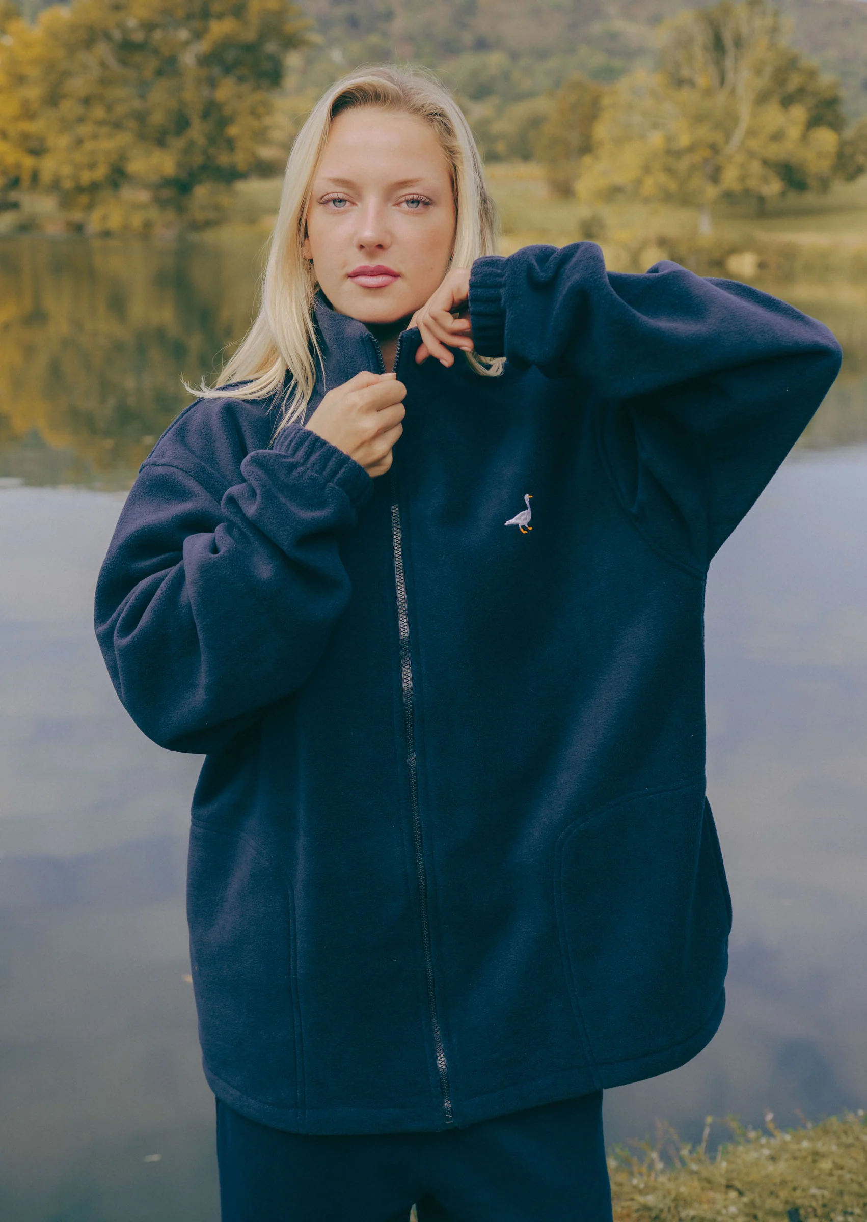 Goose Full Zip Fleece - Navy Blue - Image 4