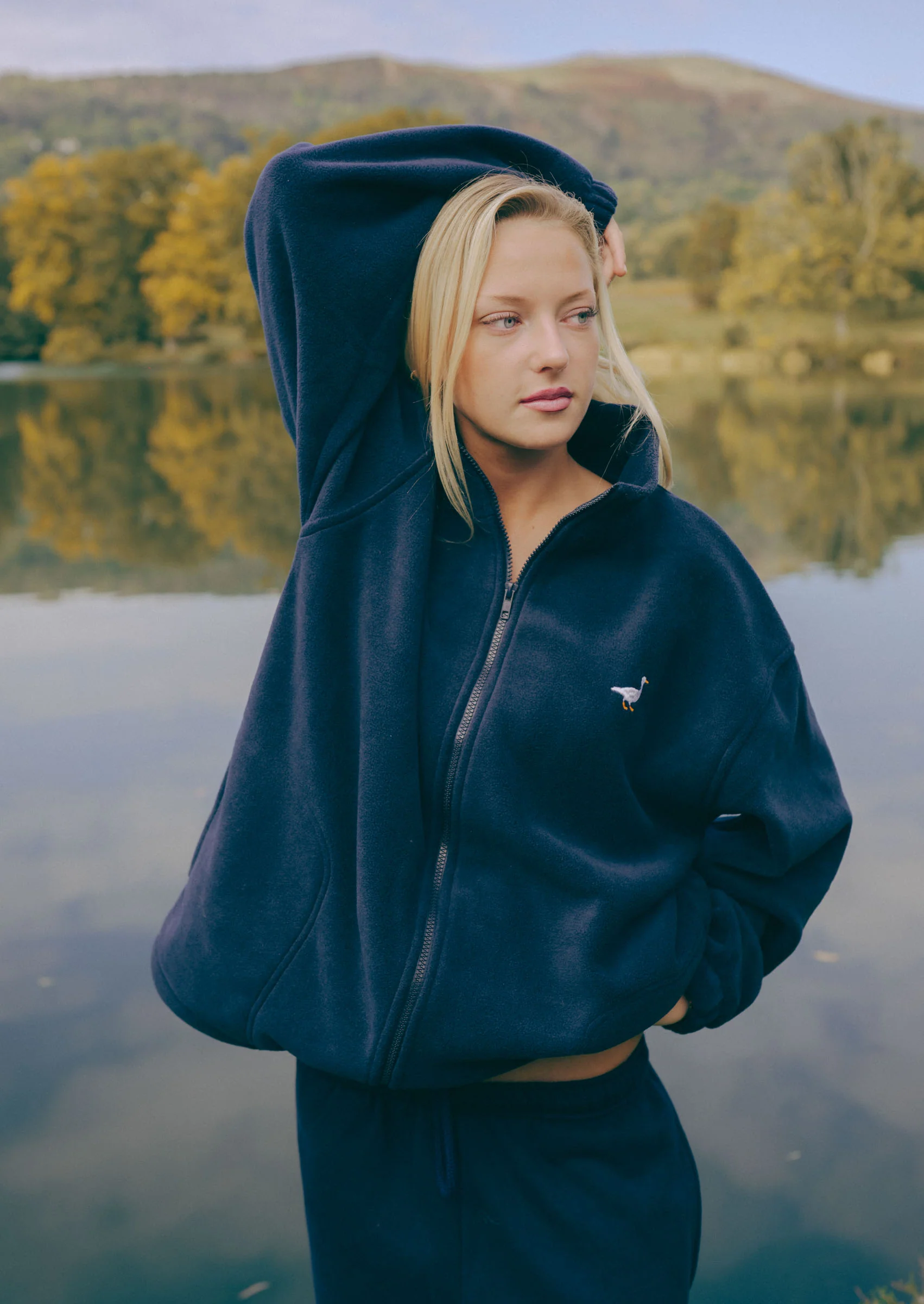 Goose Full Zip Fleece - Navy Blue - Image 5