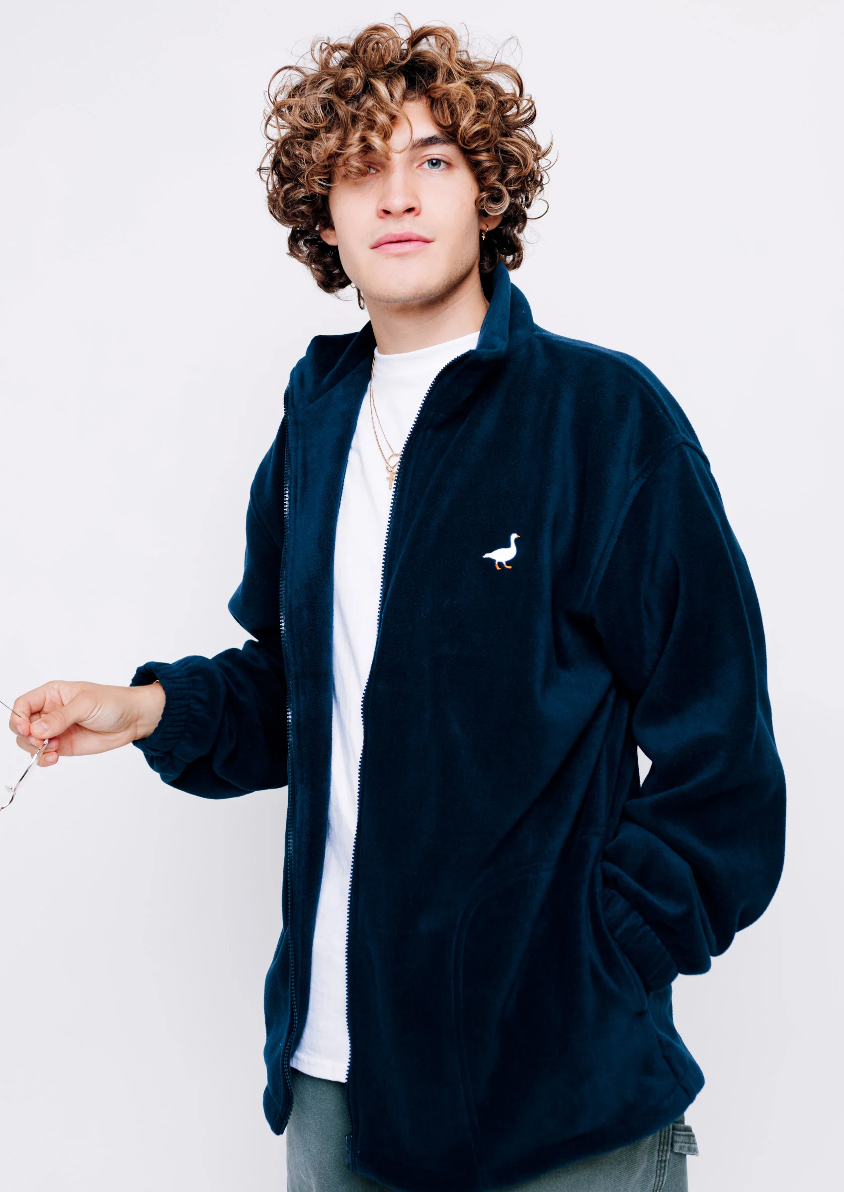 Goose Full Zip Fleece - Navy Blue - Image 8