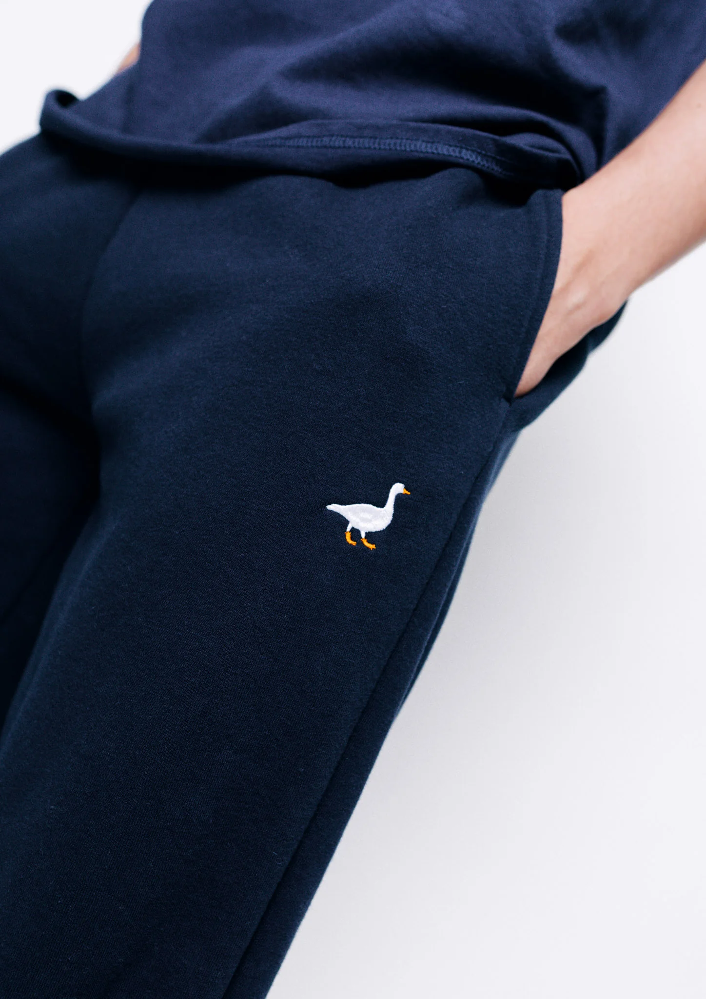 Premium Goose Classic Fit Joggers - Navy Blue - Image 3