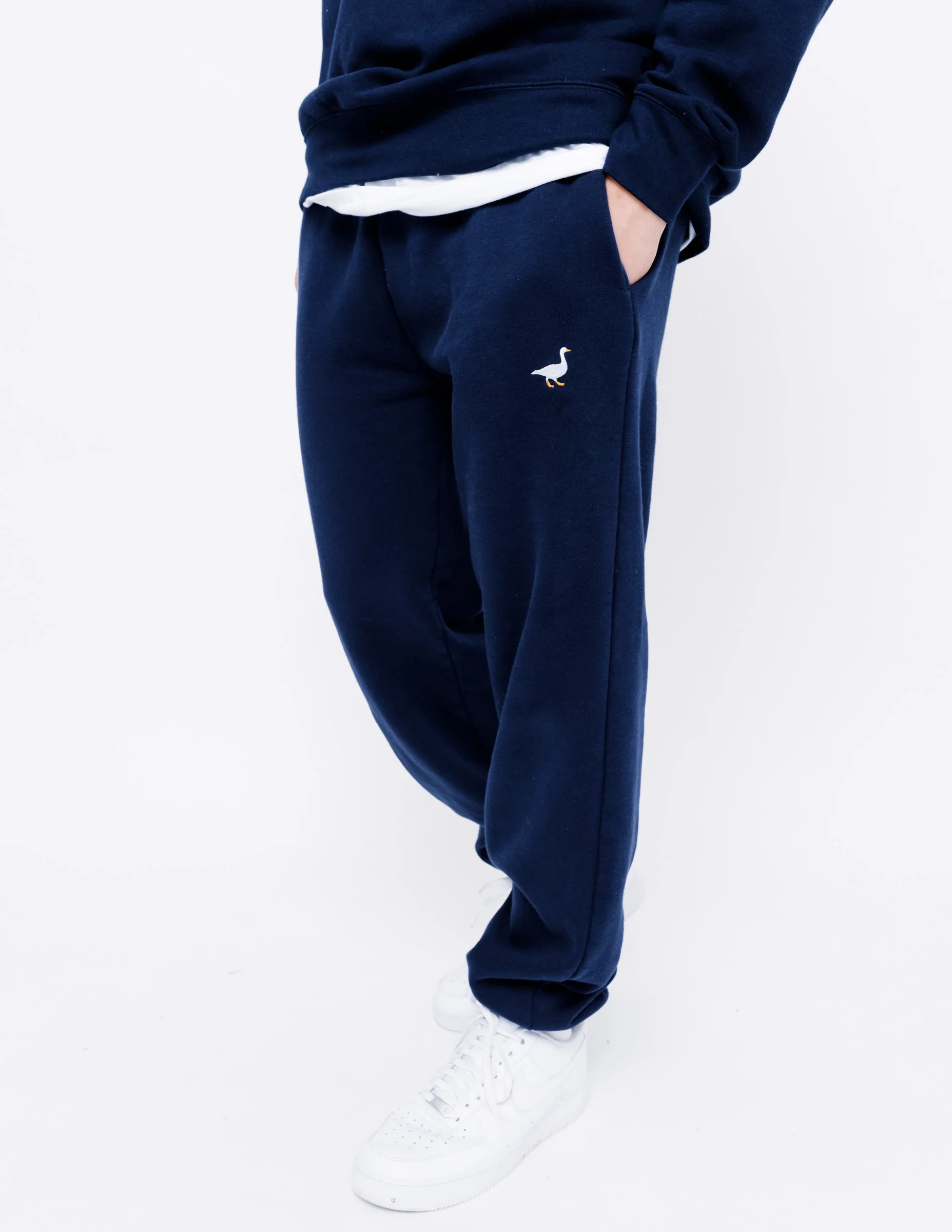 Premium Goose Classic Fit Joggers - Navy Blue - Image 5