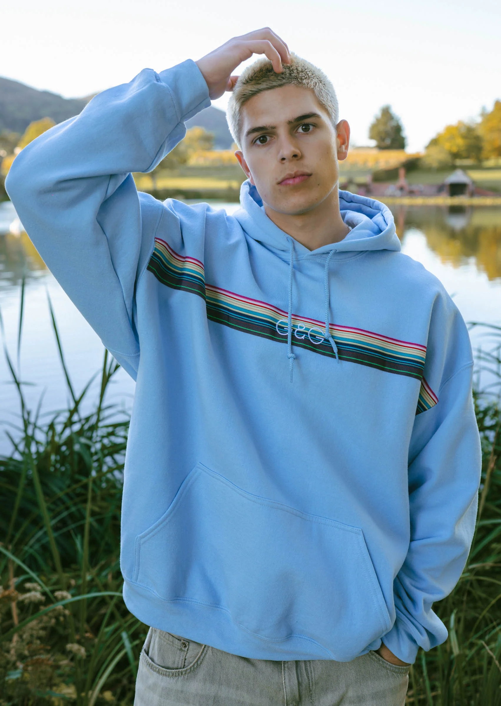 Opera Ribbon Hoodie - Baby Blue - Image 5