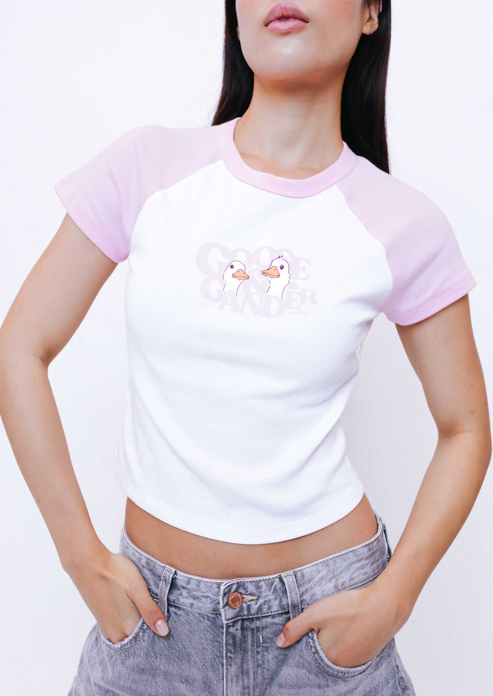 Gambit Baby Tee - White/Pink - Image 2
