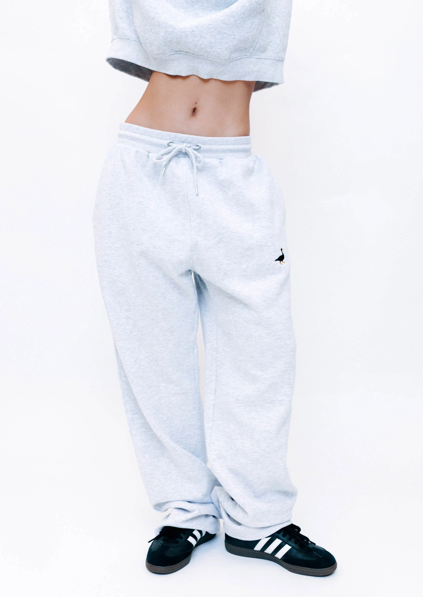 Straight Leg Goose Joggers - Grey - Image 2