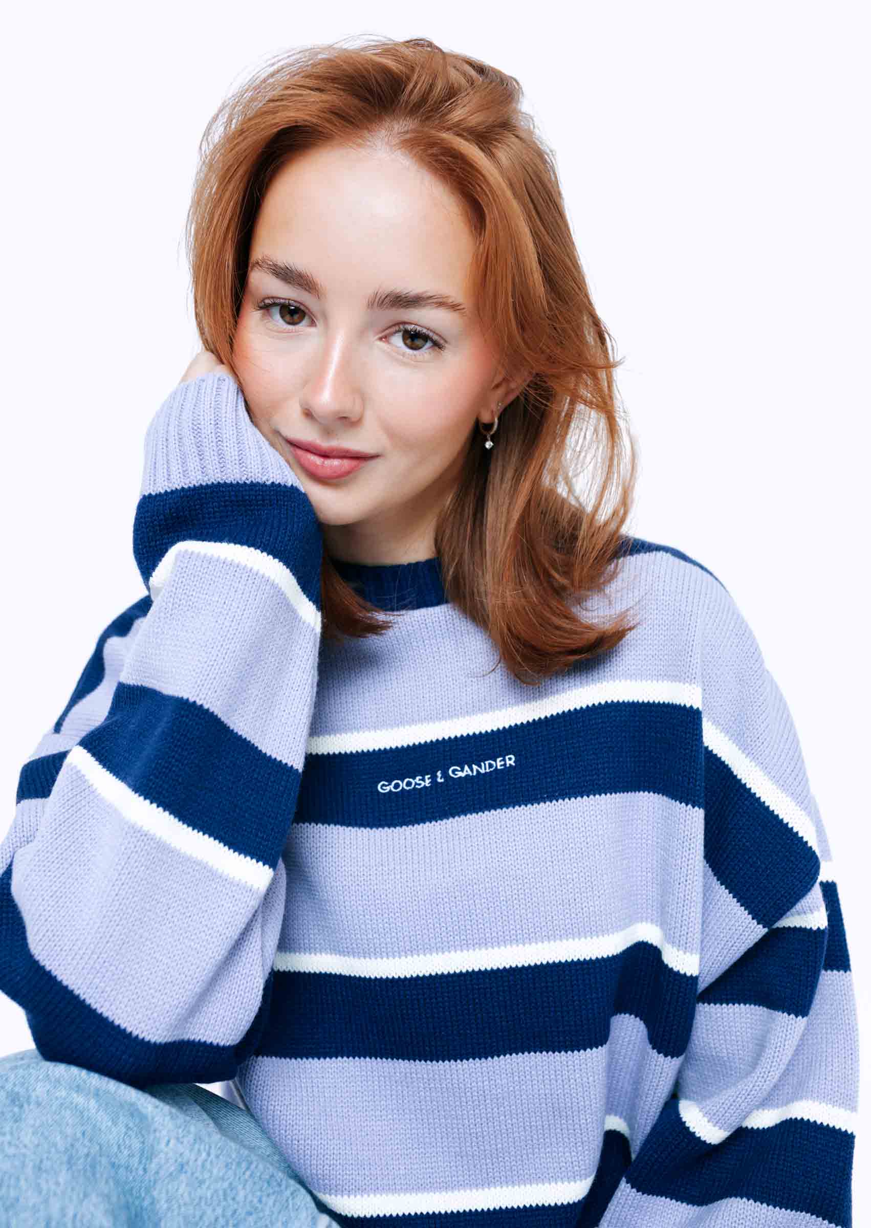 Striped Bluebell Knitted Sweatshirt - Image 11