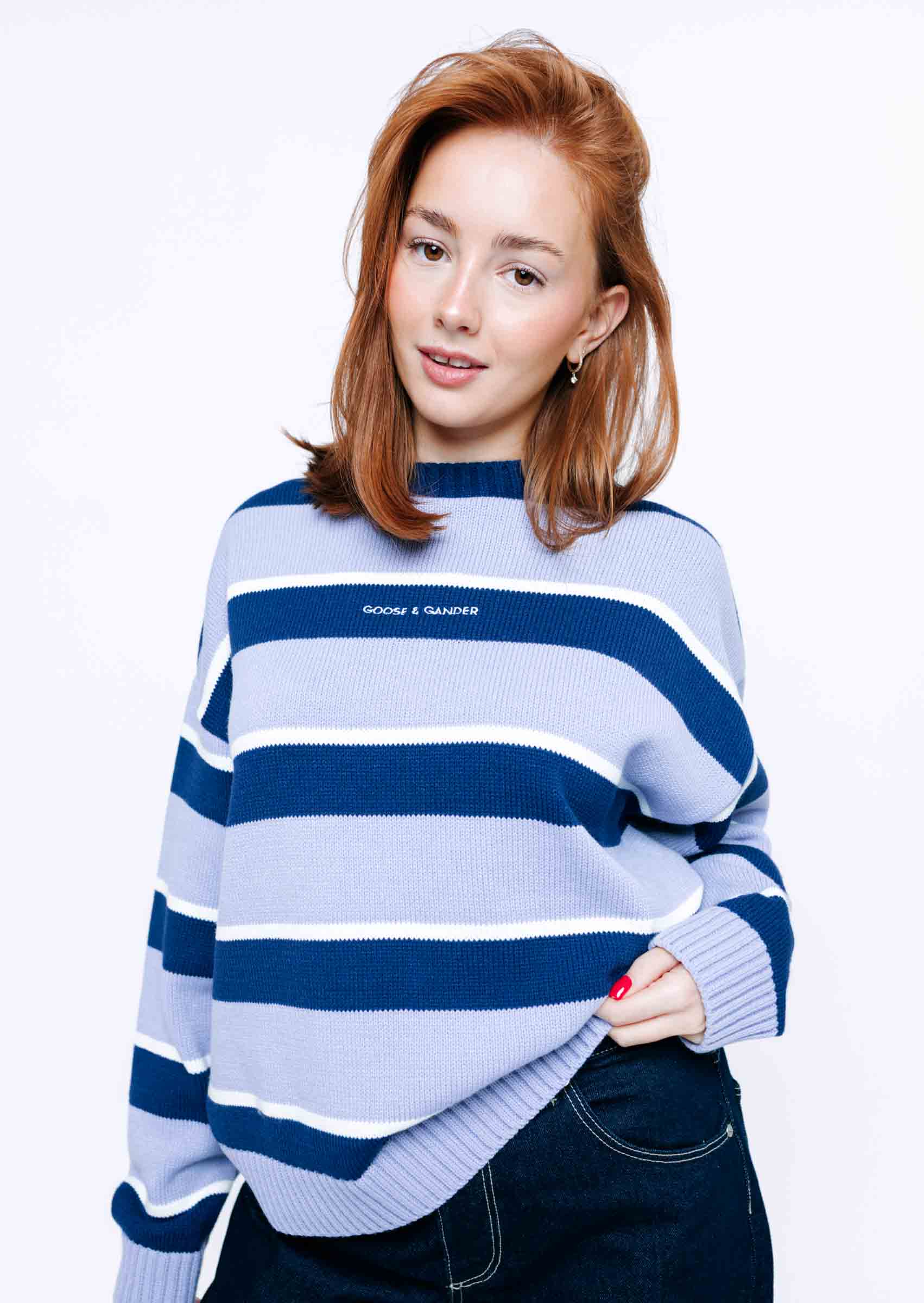 Striped Bluebell Knitted Sweatshirt - Image 5
