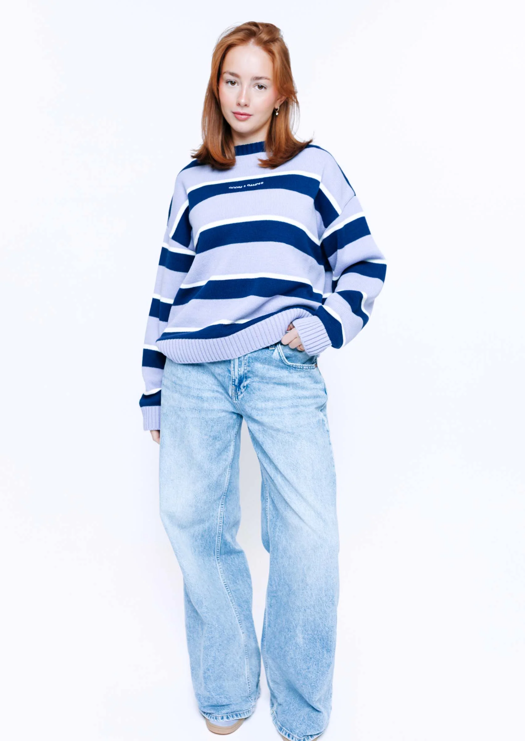 Striped Bluebell Knitted Sweatshirt - Image 6