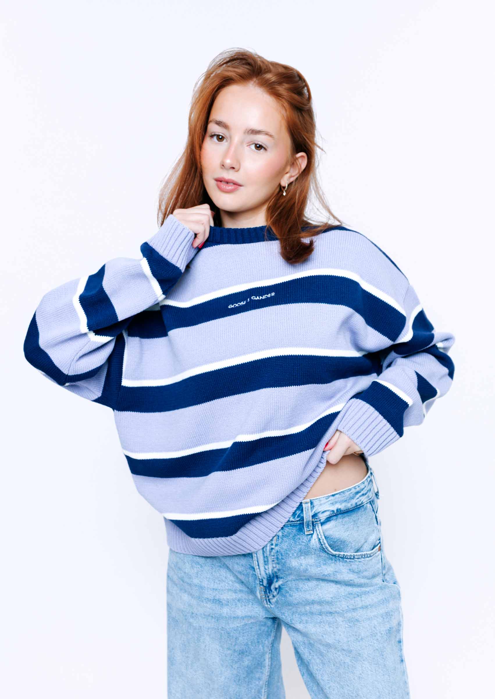 Striped Bluebell Knitted Sweatshirt - Image 7