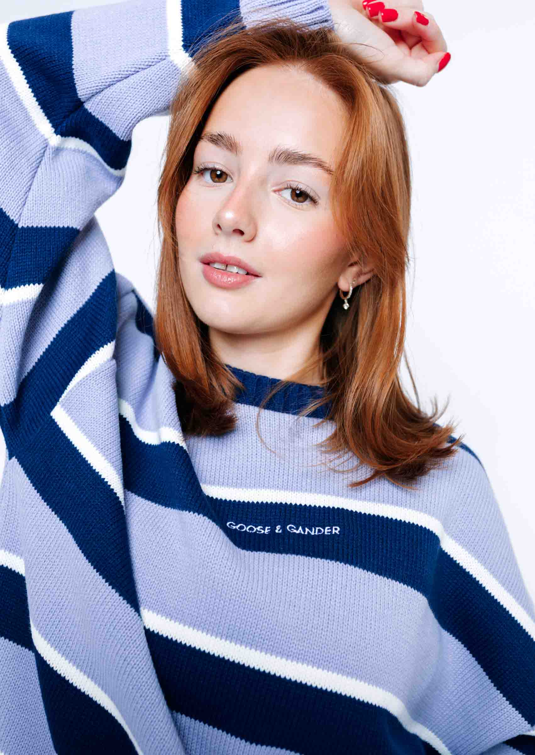 Striped Bluebell Knitted Sweatshirt - Image 8