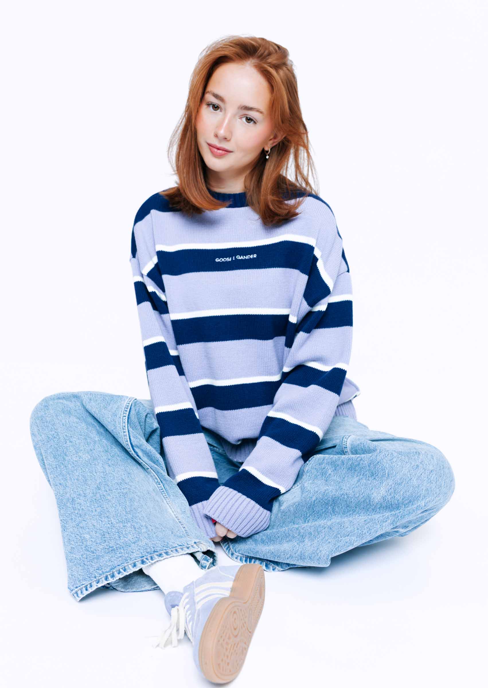 Striped Bluebell Knitted Sweatshirt - Image 9