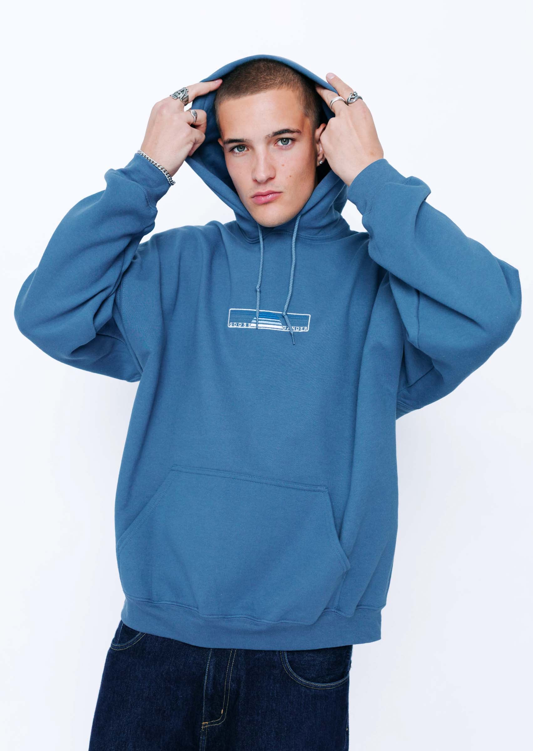 Sunset Embroidered Hood - Indigo - Image 3