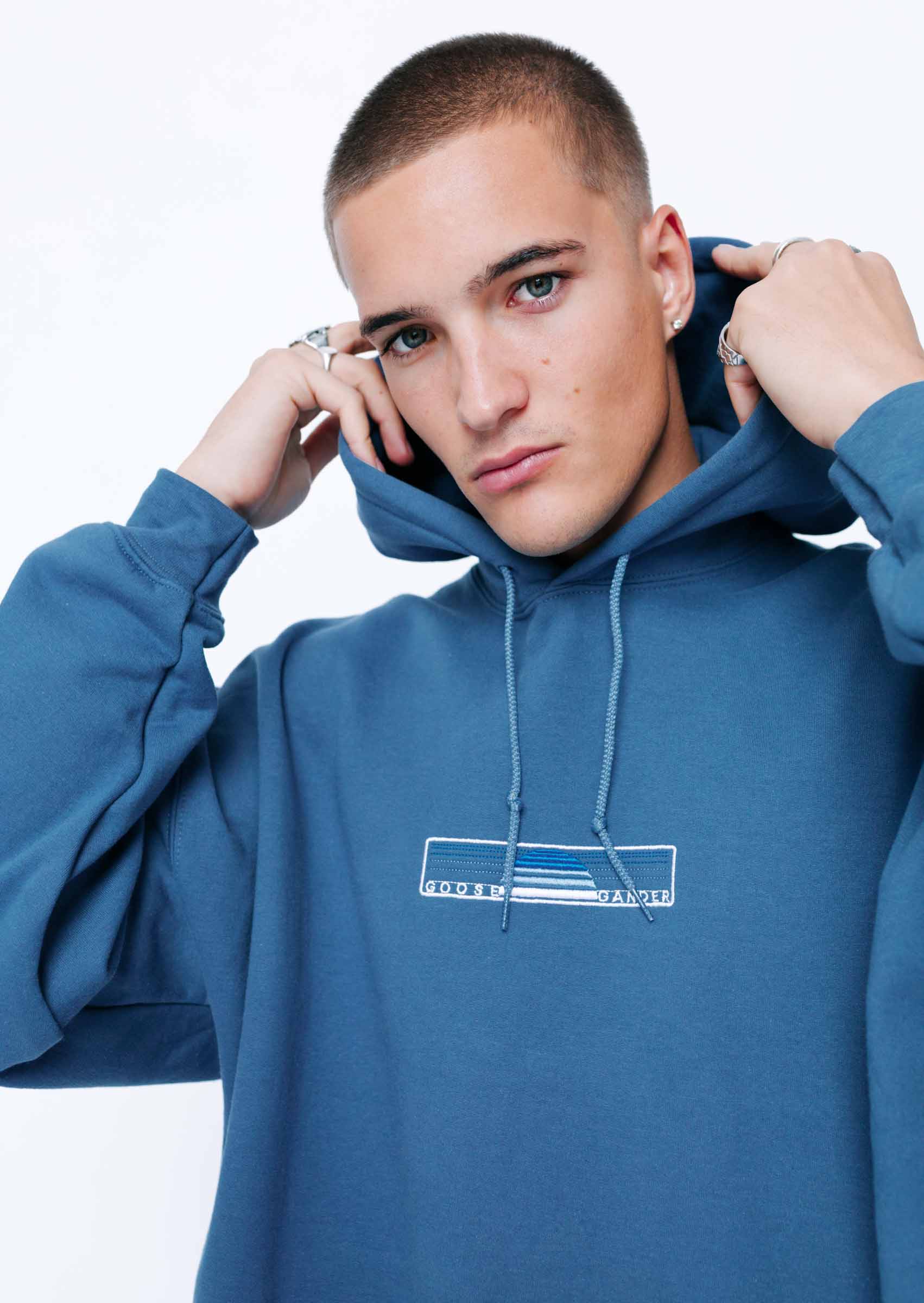 Sunset Embroidered Hood - Indigo - Image 6