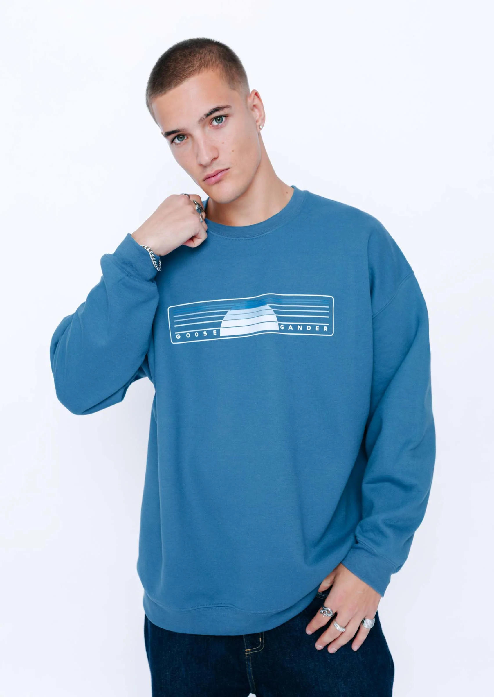 Sunset Printed Sweat - Indigo - Image 3