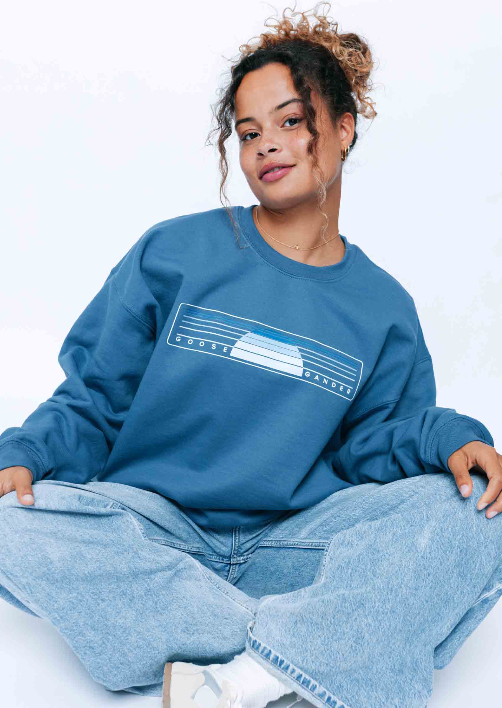 Sunset Printed Sweat - Indigo - Image 4