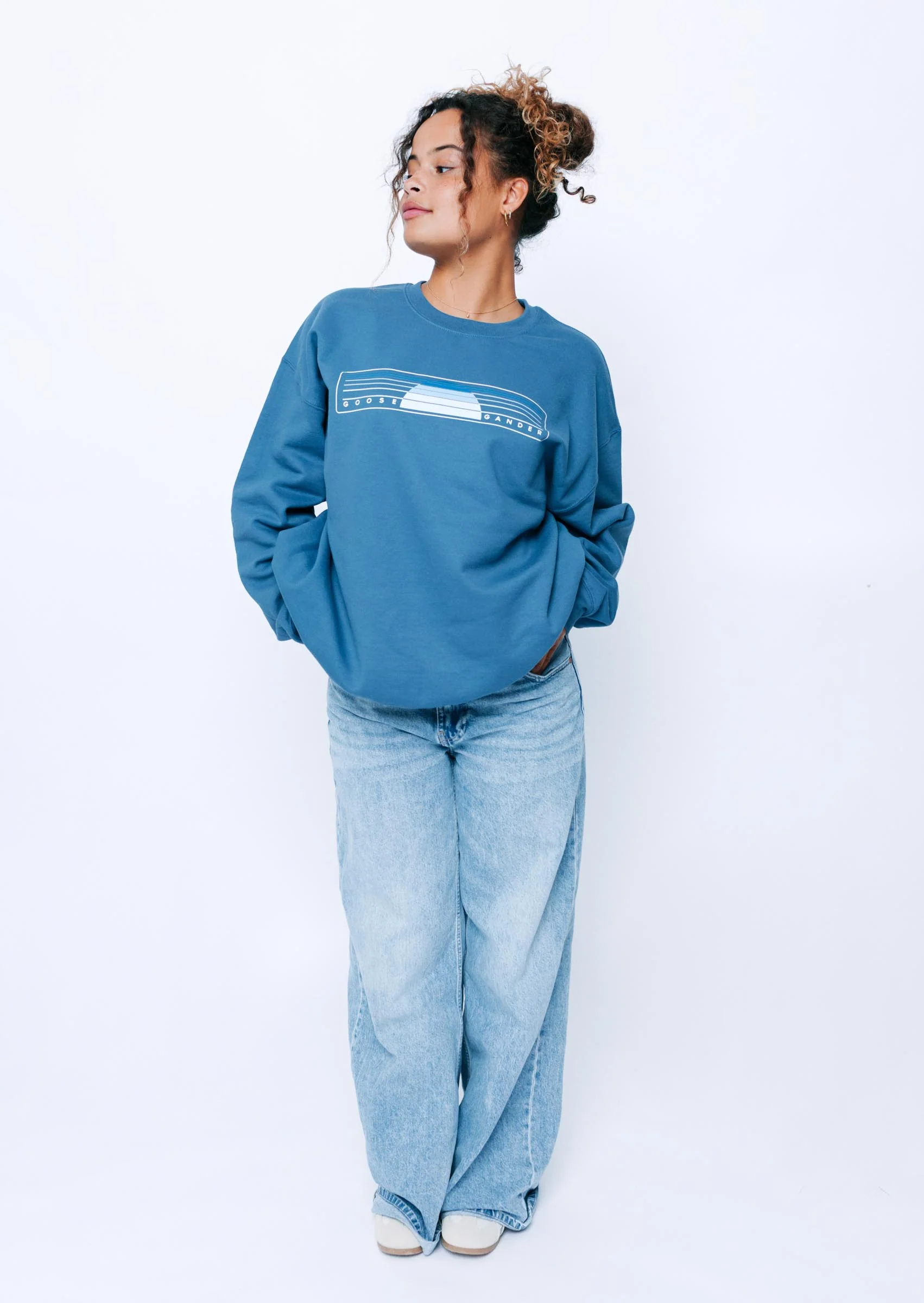 Sunset Printed Sweat - Indigo - Image 5