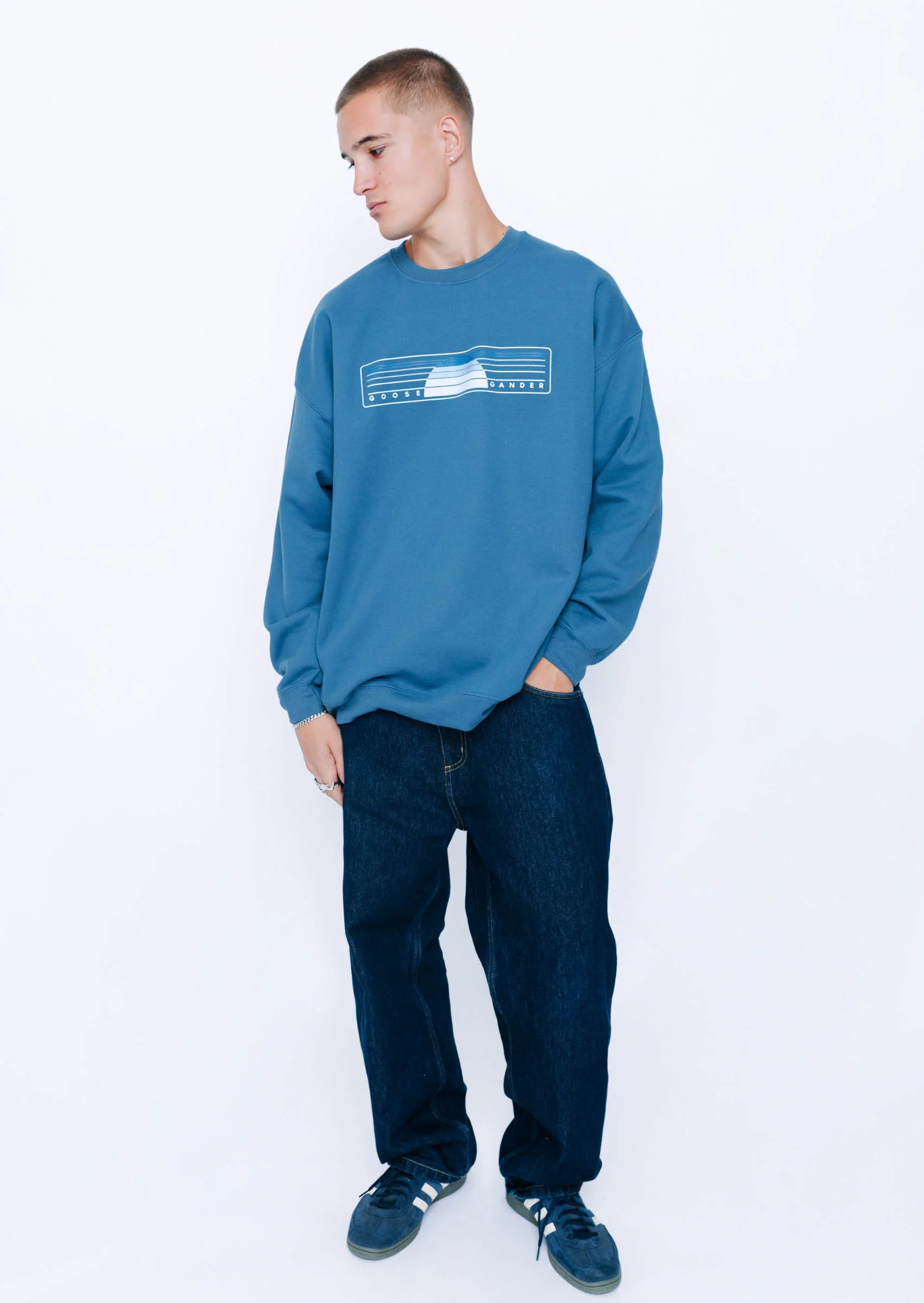 Sunset Printed Sweat - Indigo - Image 6