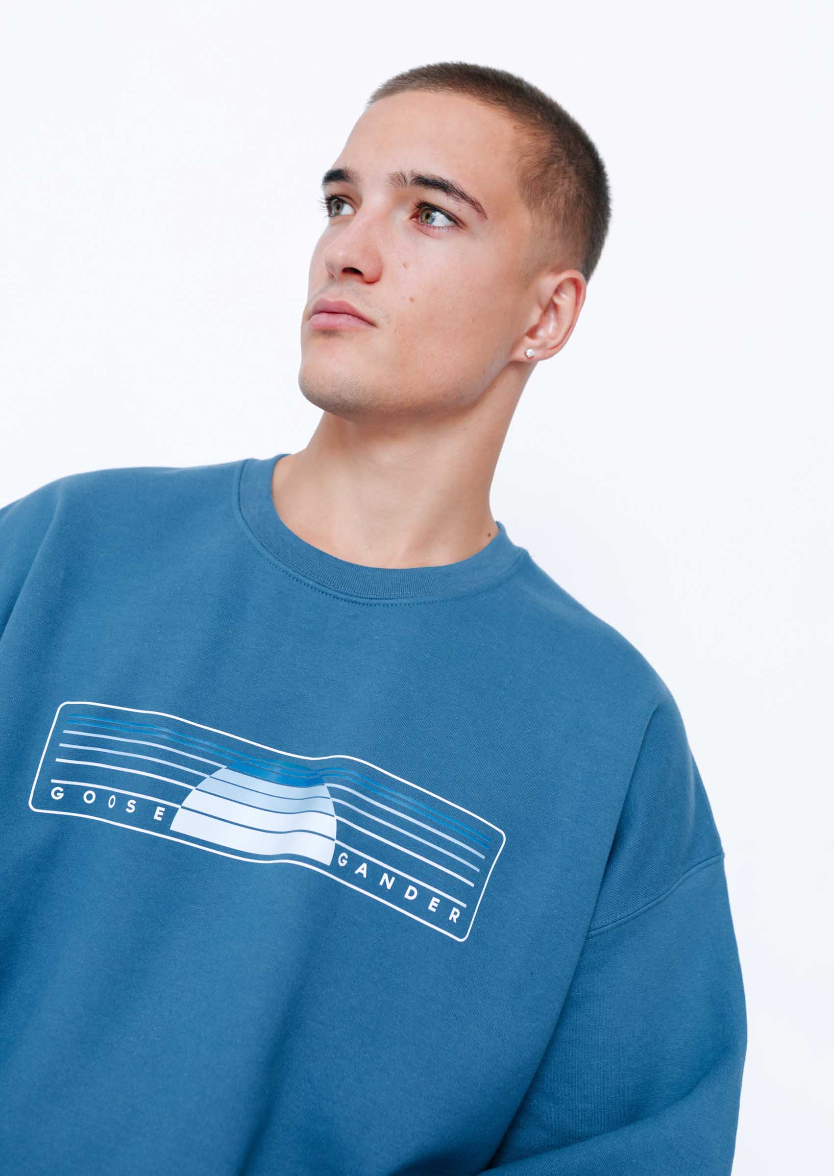 Sunset Printed Sweat - Indigo - Image 7