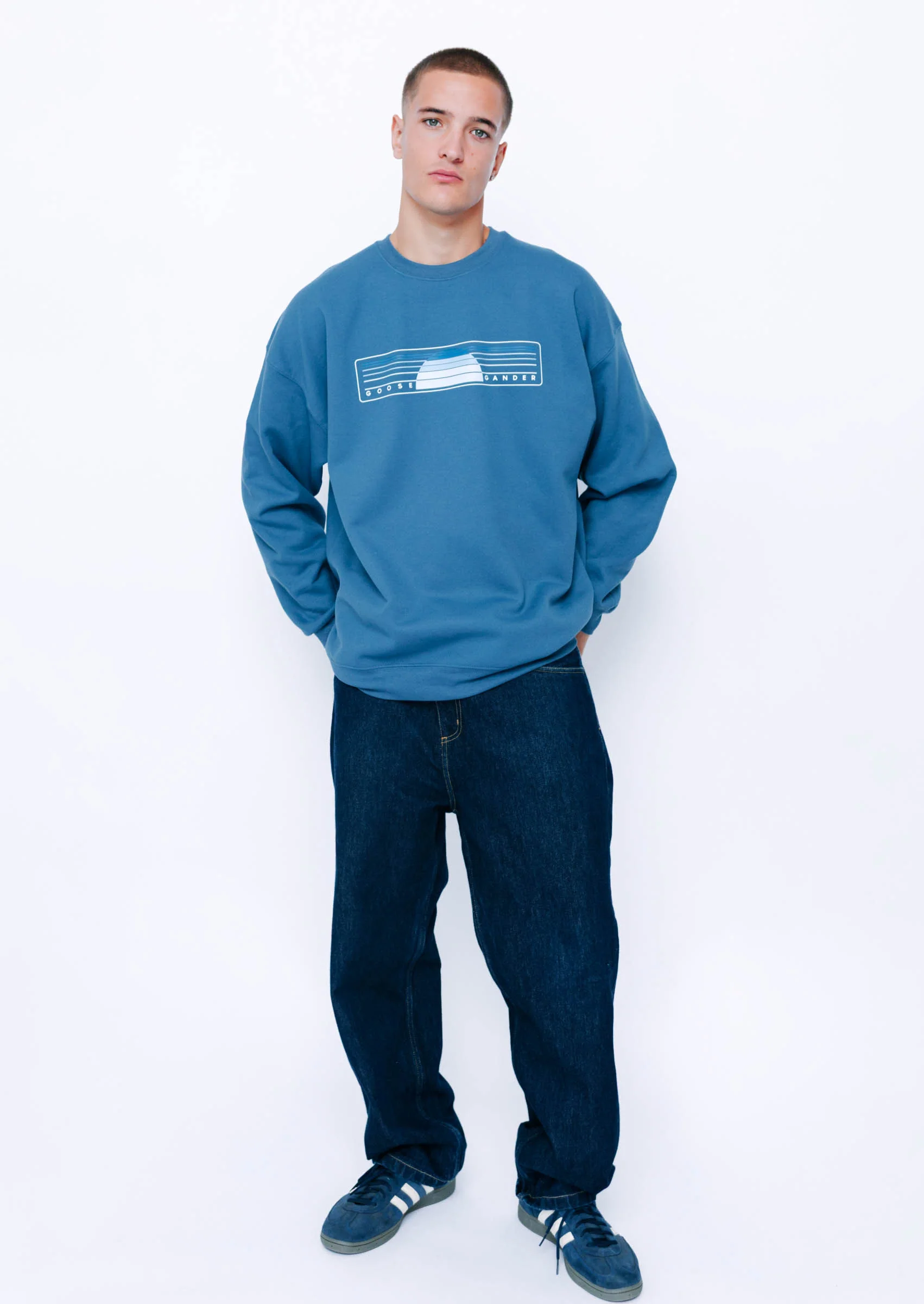 Sunset Printed Sweat - Indigo - Image 8