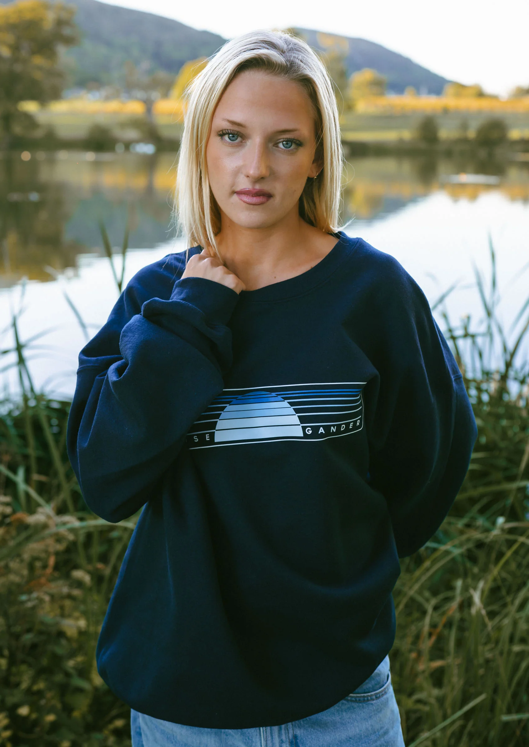 Sunset Printed Sweat - Navy Sweat - Image 4