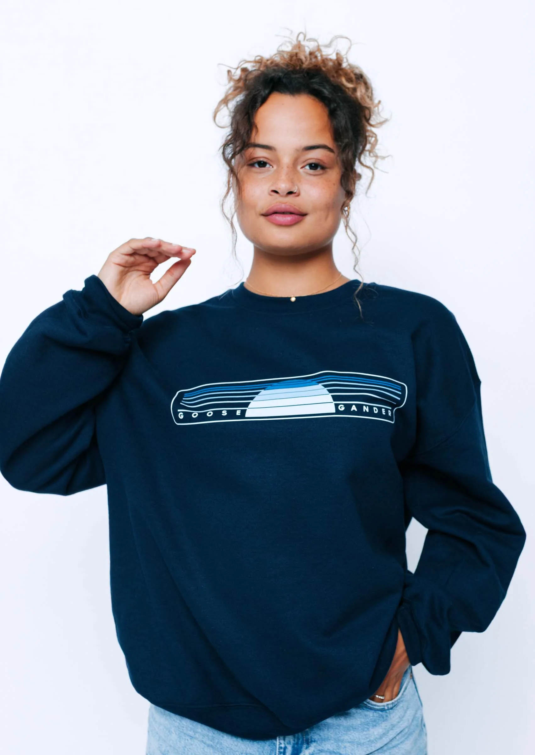 Sunset Printed Sweat - Navy Sweat - Image 6