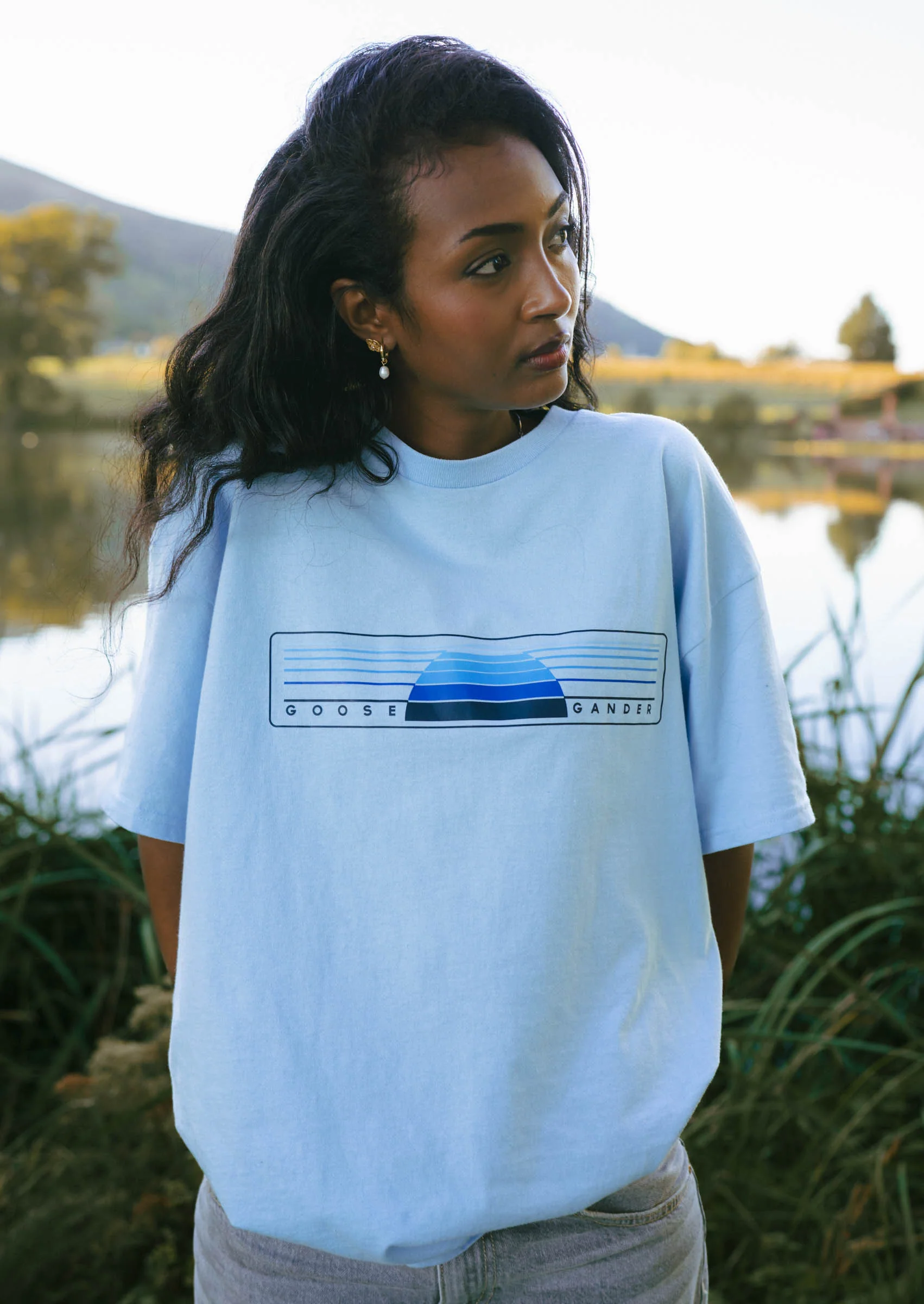 Sunset Tee - Baby Blue