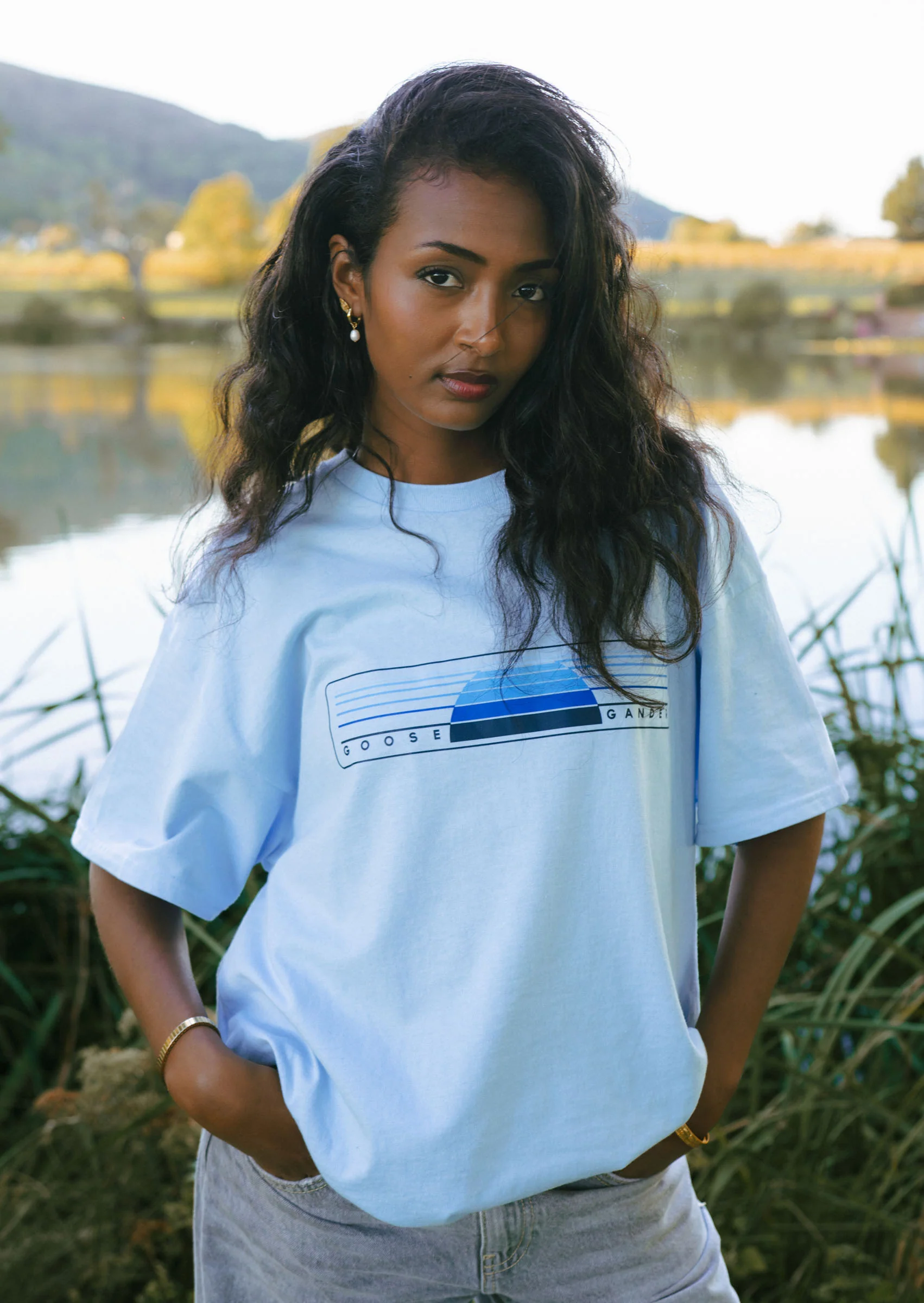 Sunset Tee - Baby Blue - Image 2