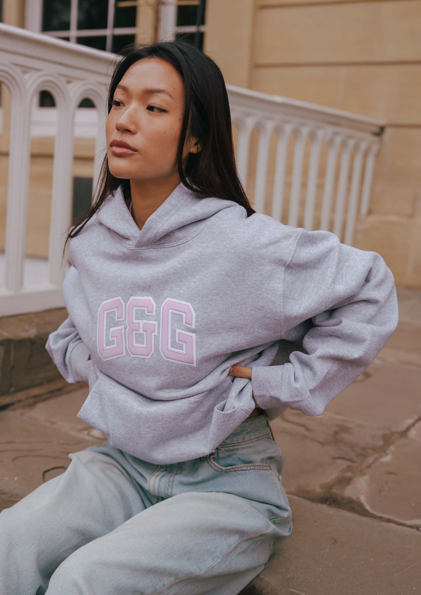 Applique Hoodie - Sports Grey - Image 8