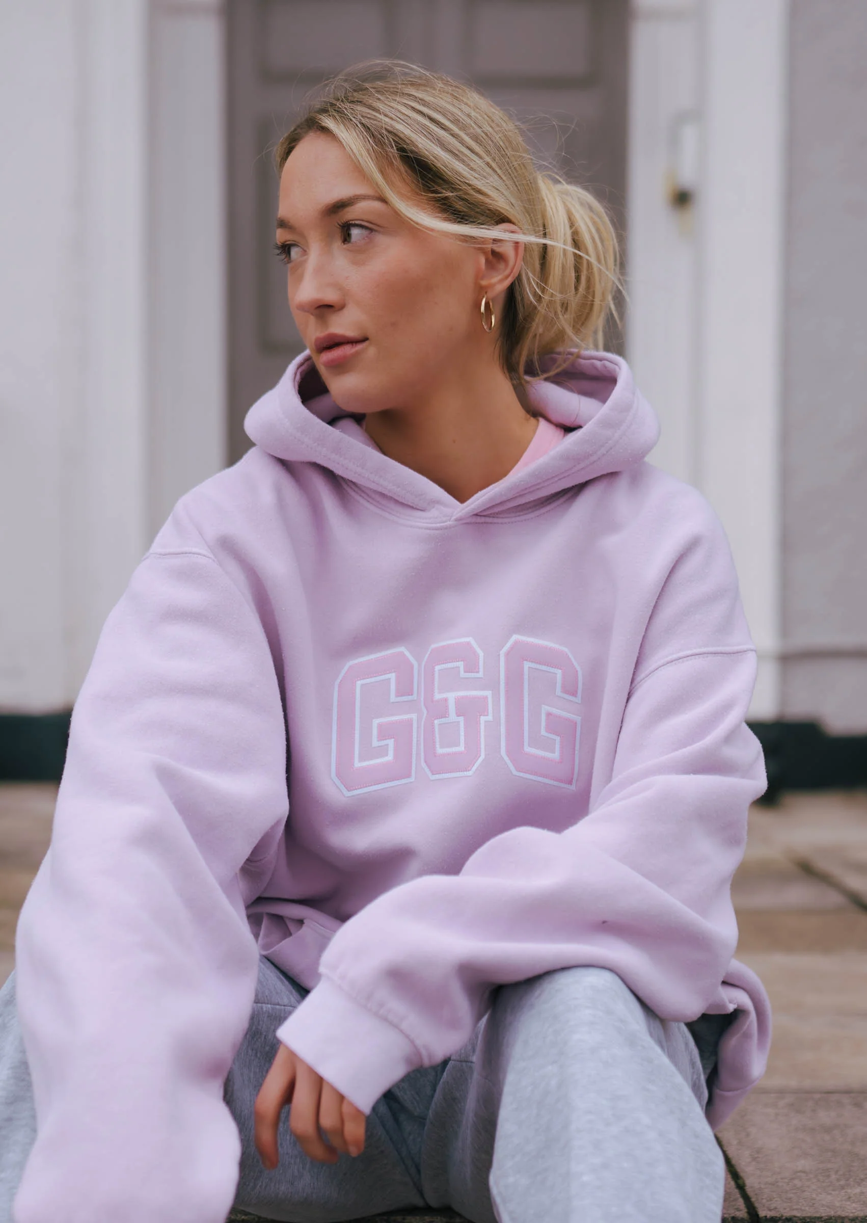 Applique Hoodie - Baby Pink - Image 4