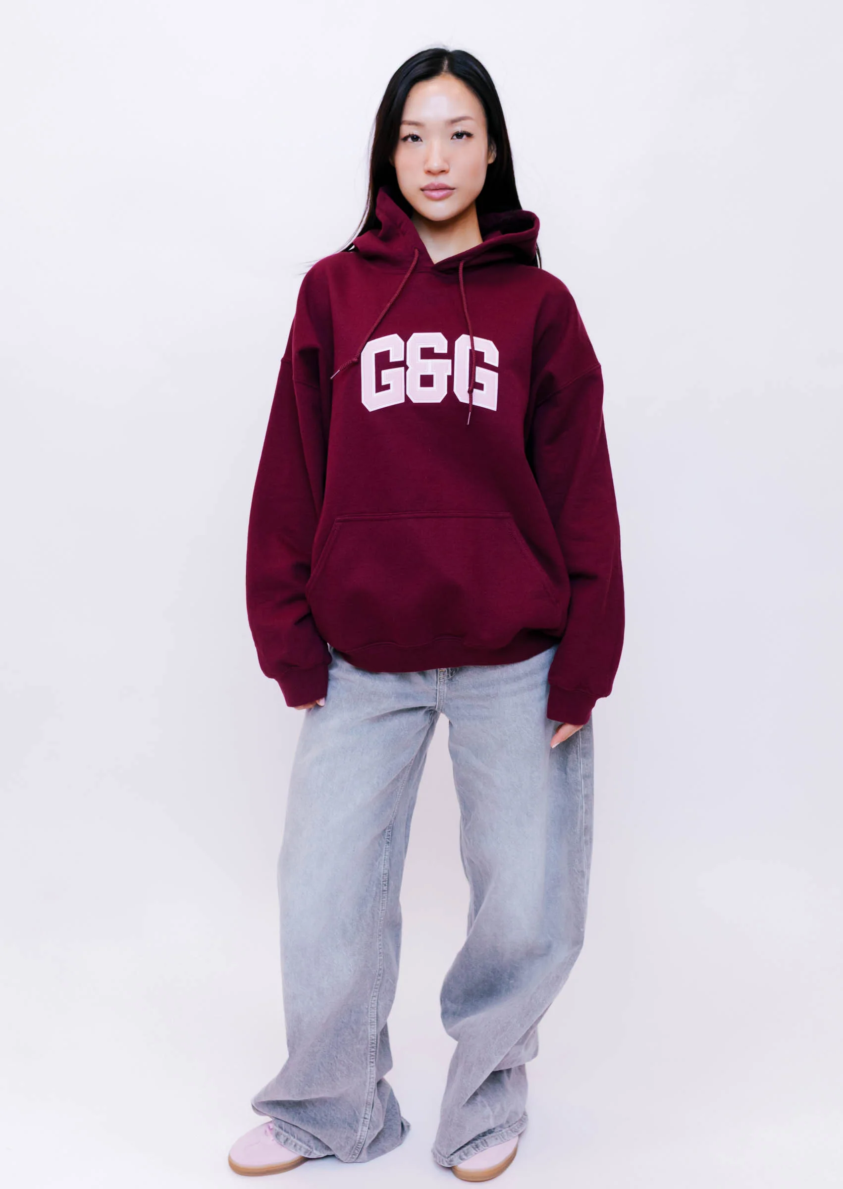 Applique Hoodie - Burgundy - Image 12