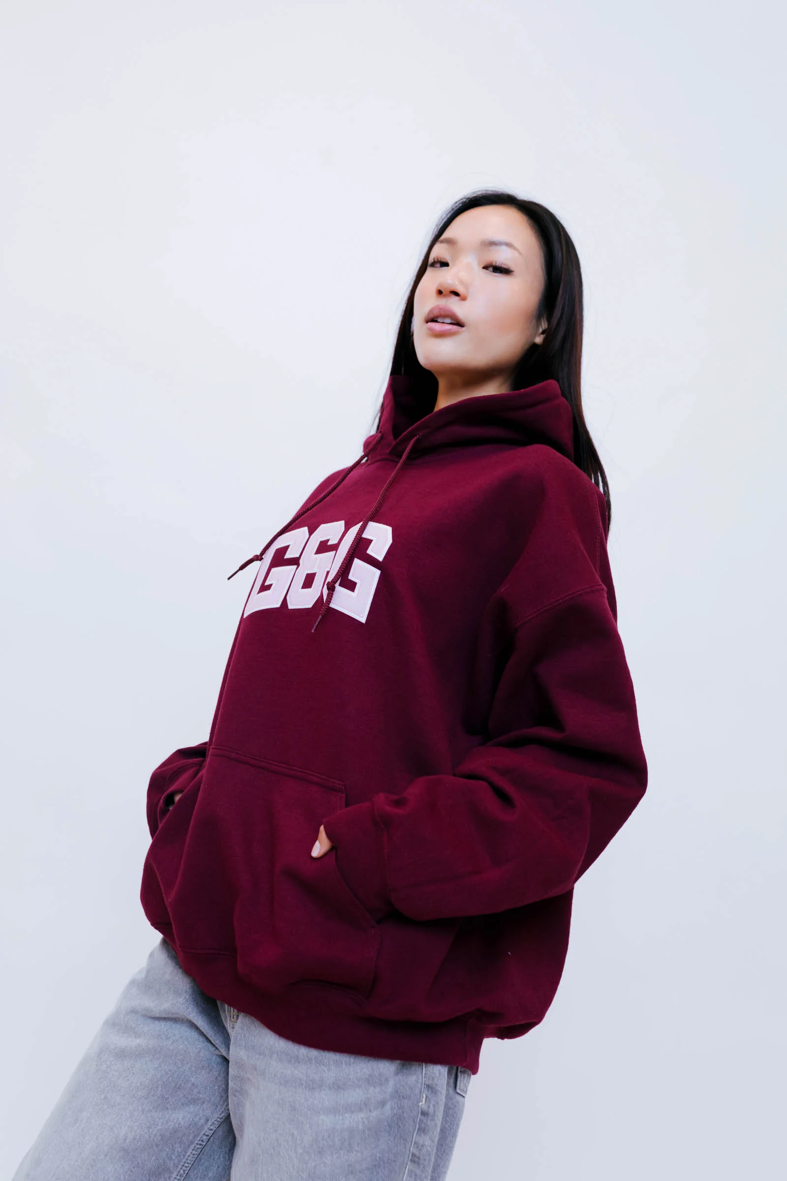 Applique Hoodie - Burgundy - Image 14