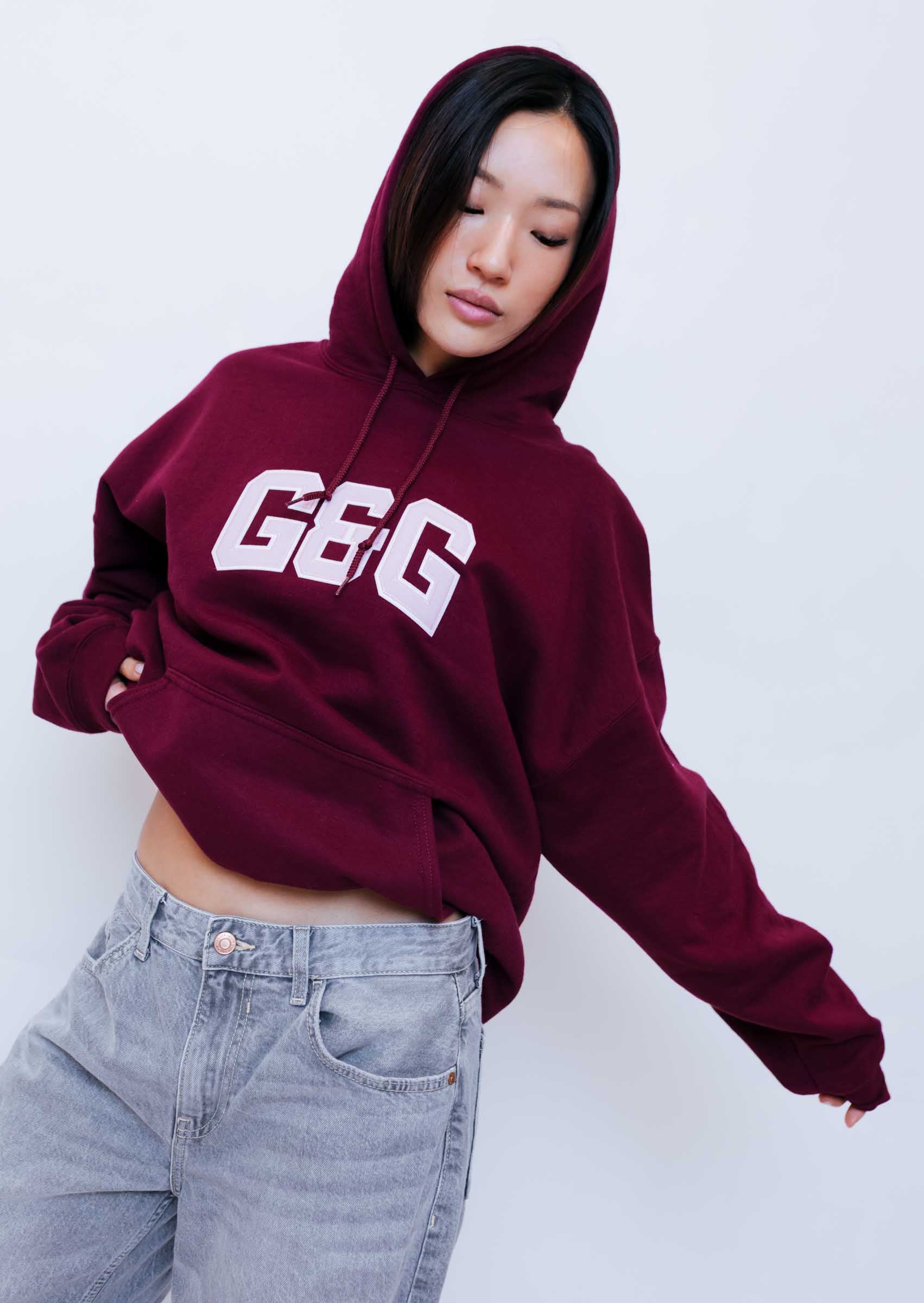 Applique Hoodie - Burgundy - Image 16