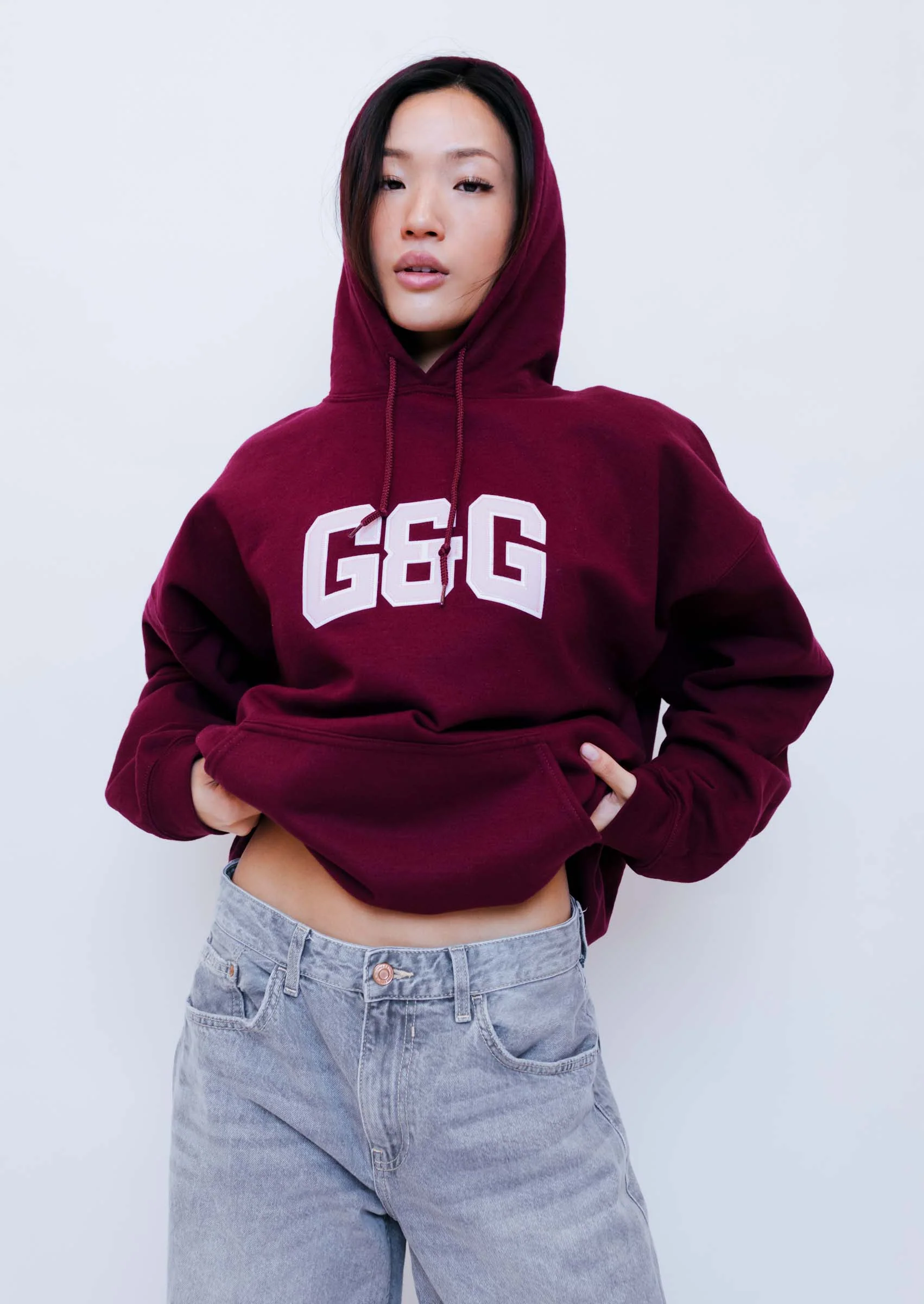 Applique Hoodie - Burgundy - Image 4