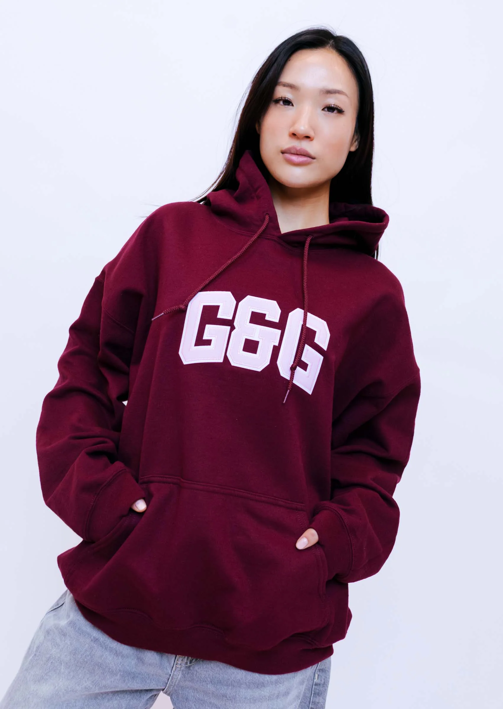 Applique Hoodie - Burgundy - Image 6