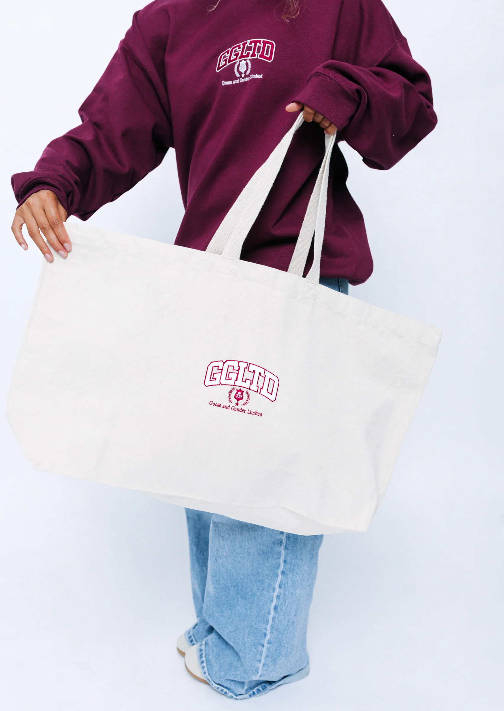 Varsity Tote Bag - Natural