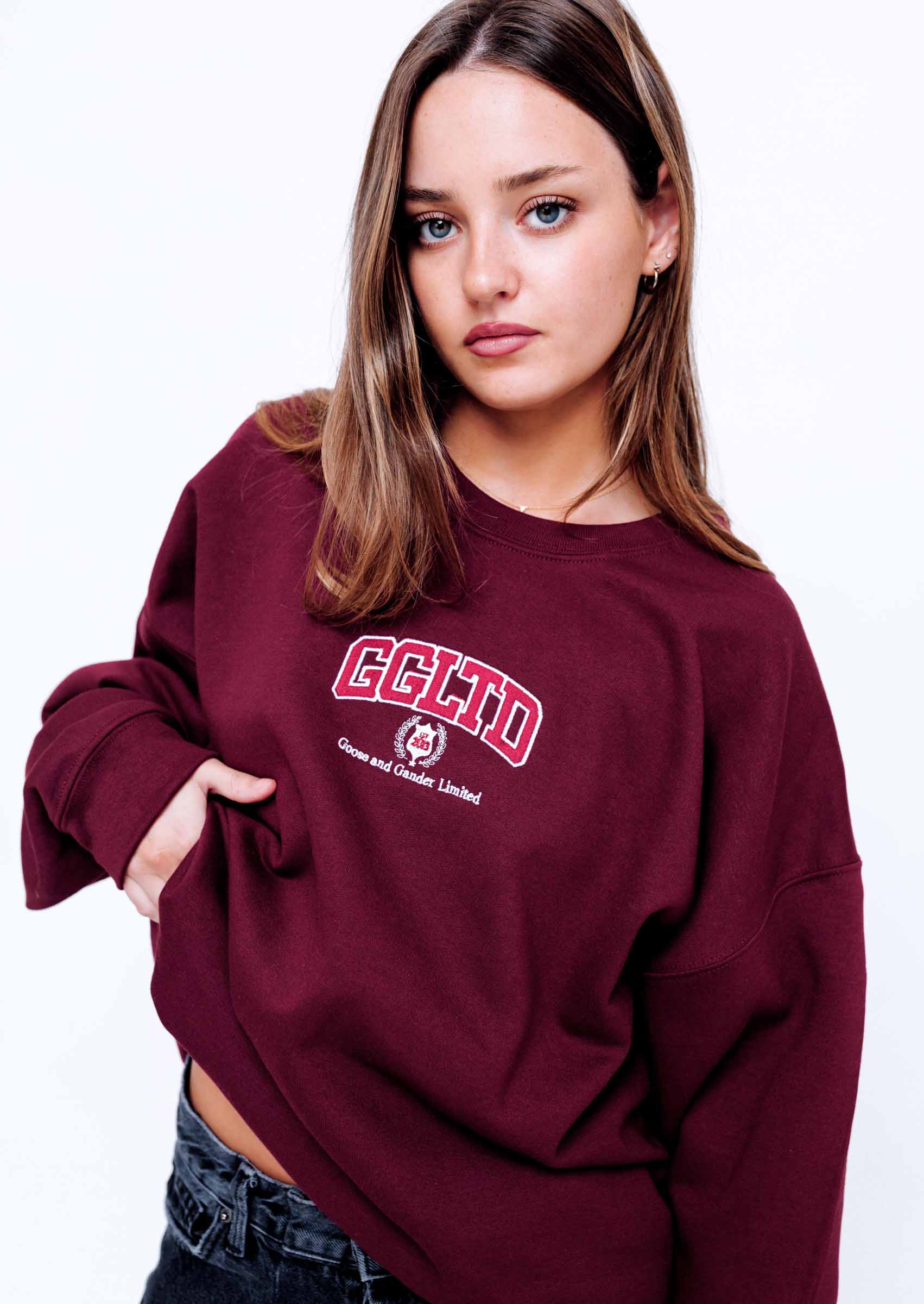 Varsity Sweatshirt - Burgundy - Image 5