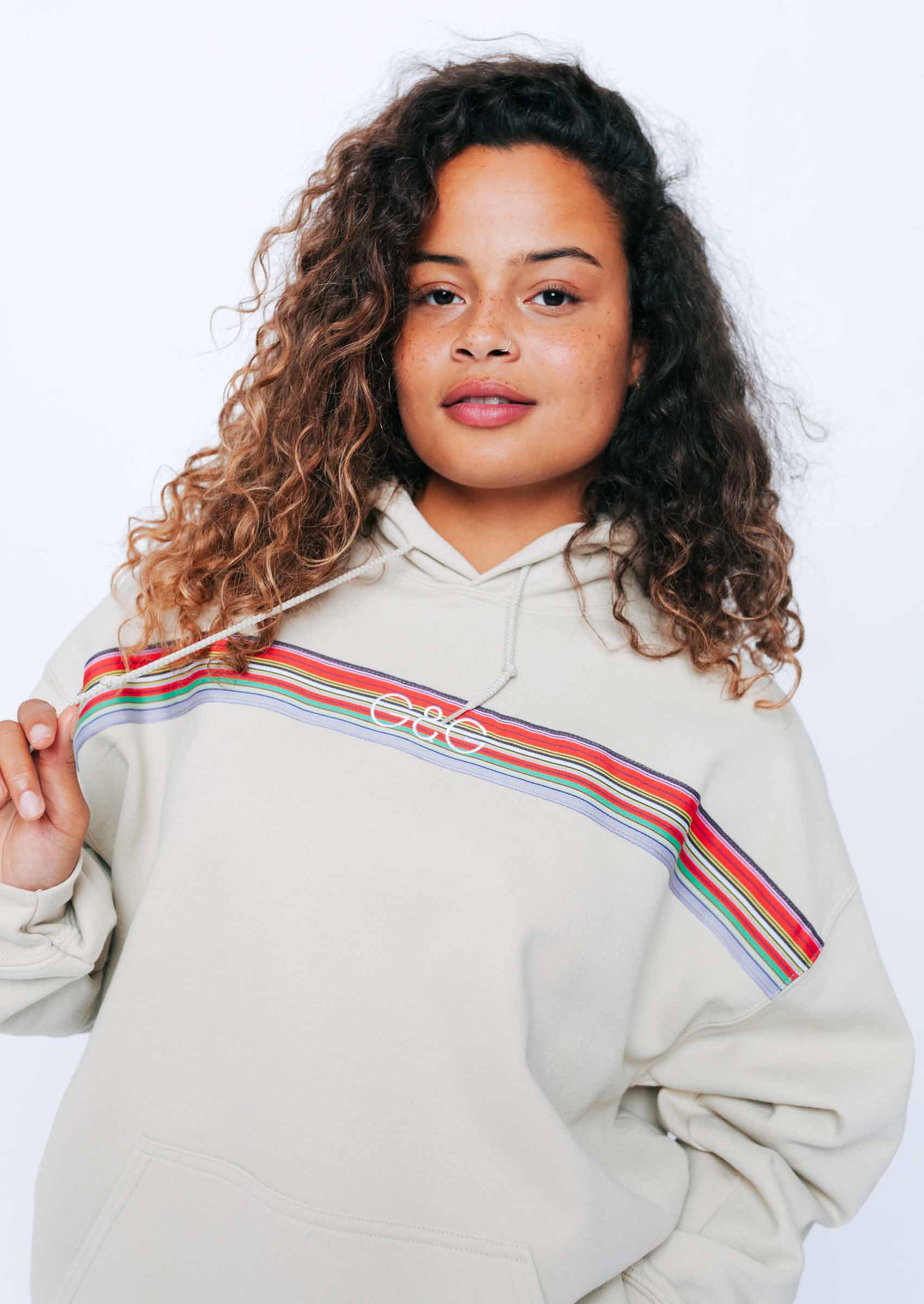 Vintage Ribbon Hoodie - Sand - Image 11